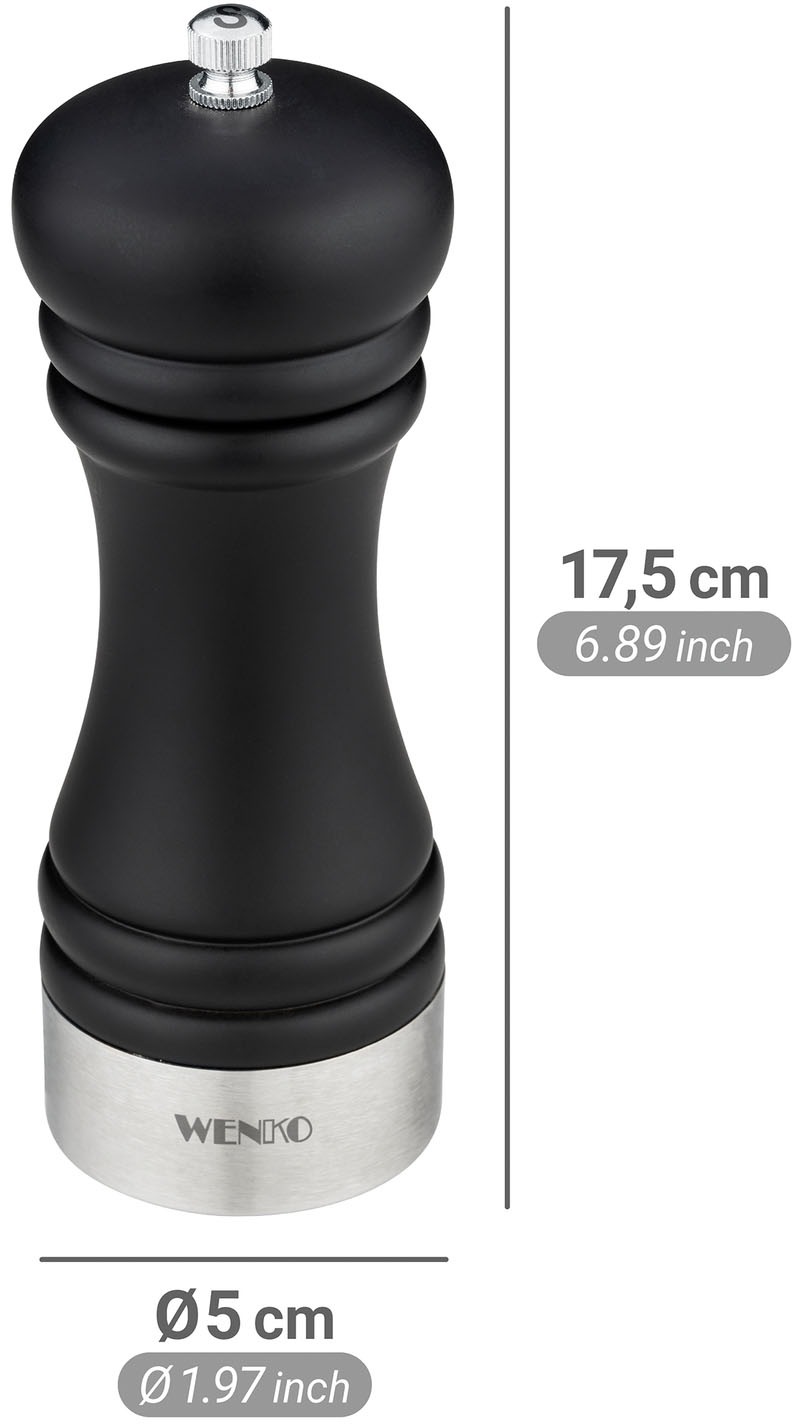 WENKO Salz-/Pfeffermühle »Modell Sali« Salzmühle mit Handmahlwerk aus Keramik, ideal für BBQ und Grill