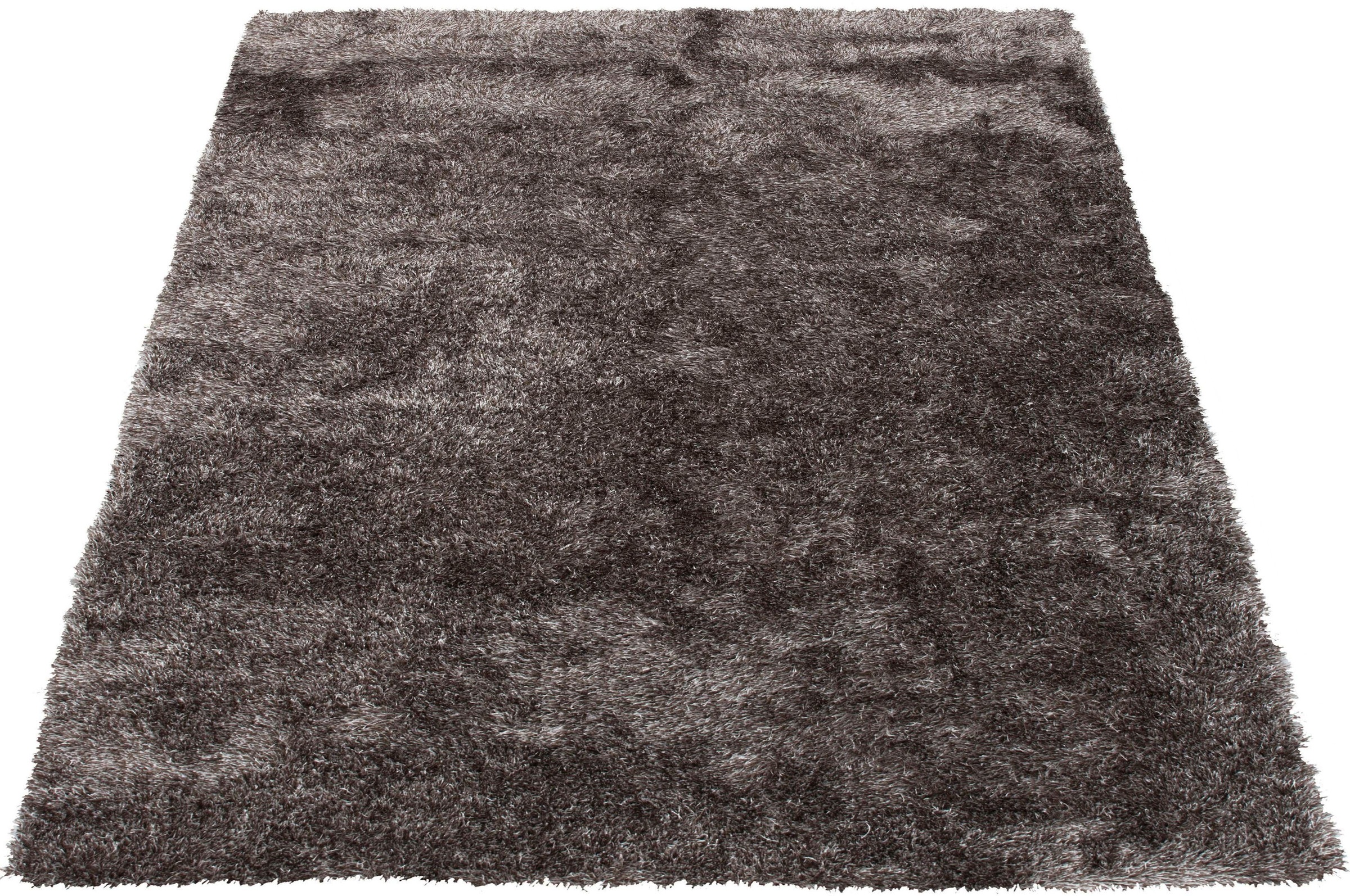 Hochflor-Teppich BRUNO BANANI "Alga", dunkel champagner, B:200cm H:40mm L:290cm, Kunstfaser, Teppiche, Uni, Shaggy, Langflor, besonders weich und kuschelig, Wohnzimmer 3