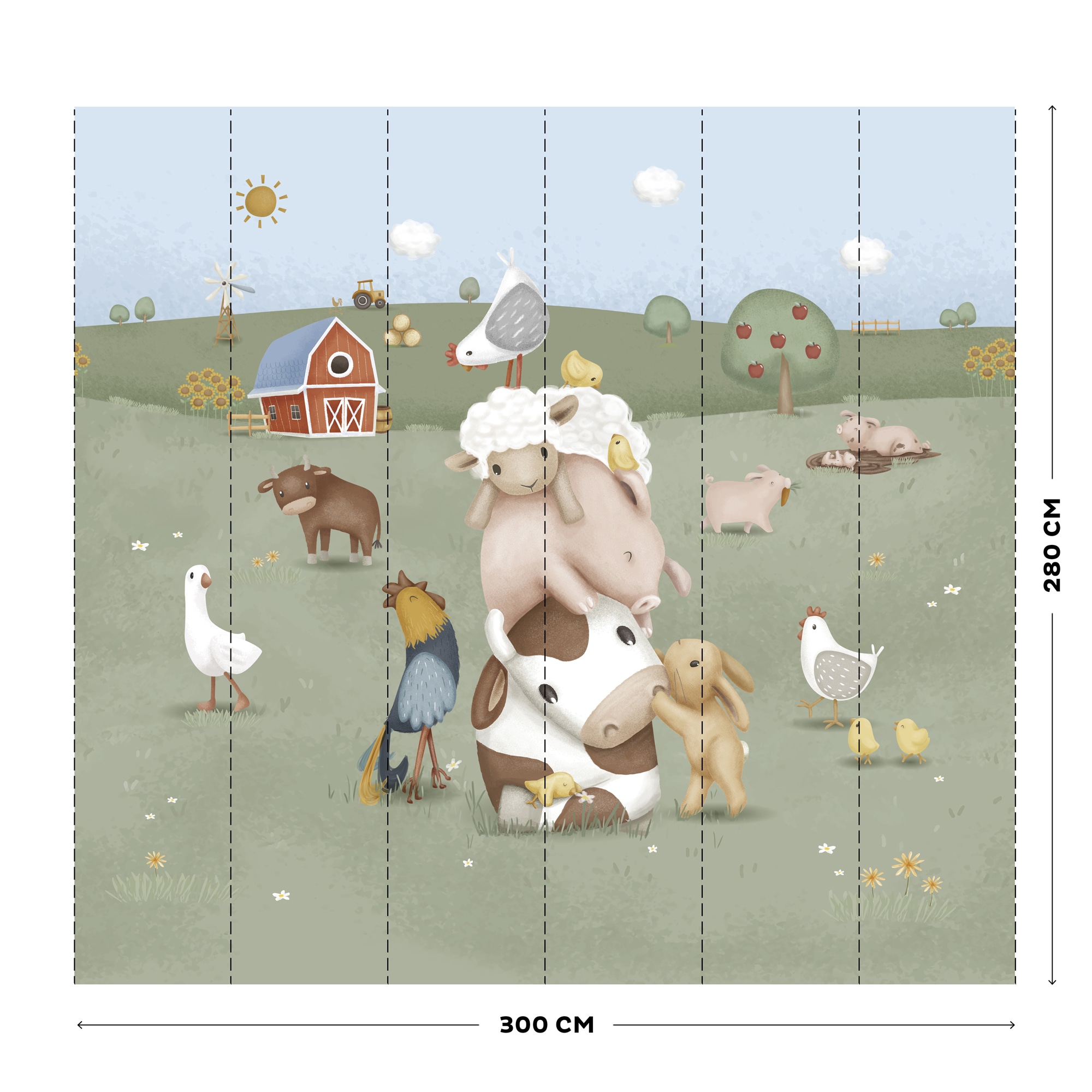 LITTLE DUTCH Vliestapete »Little Farm«, neutral, 280x300cm (LxB) ca. 8,4m2