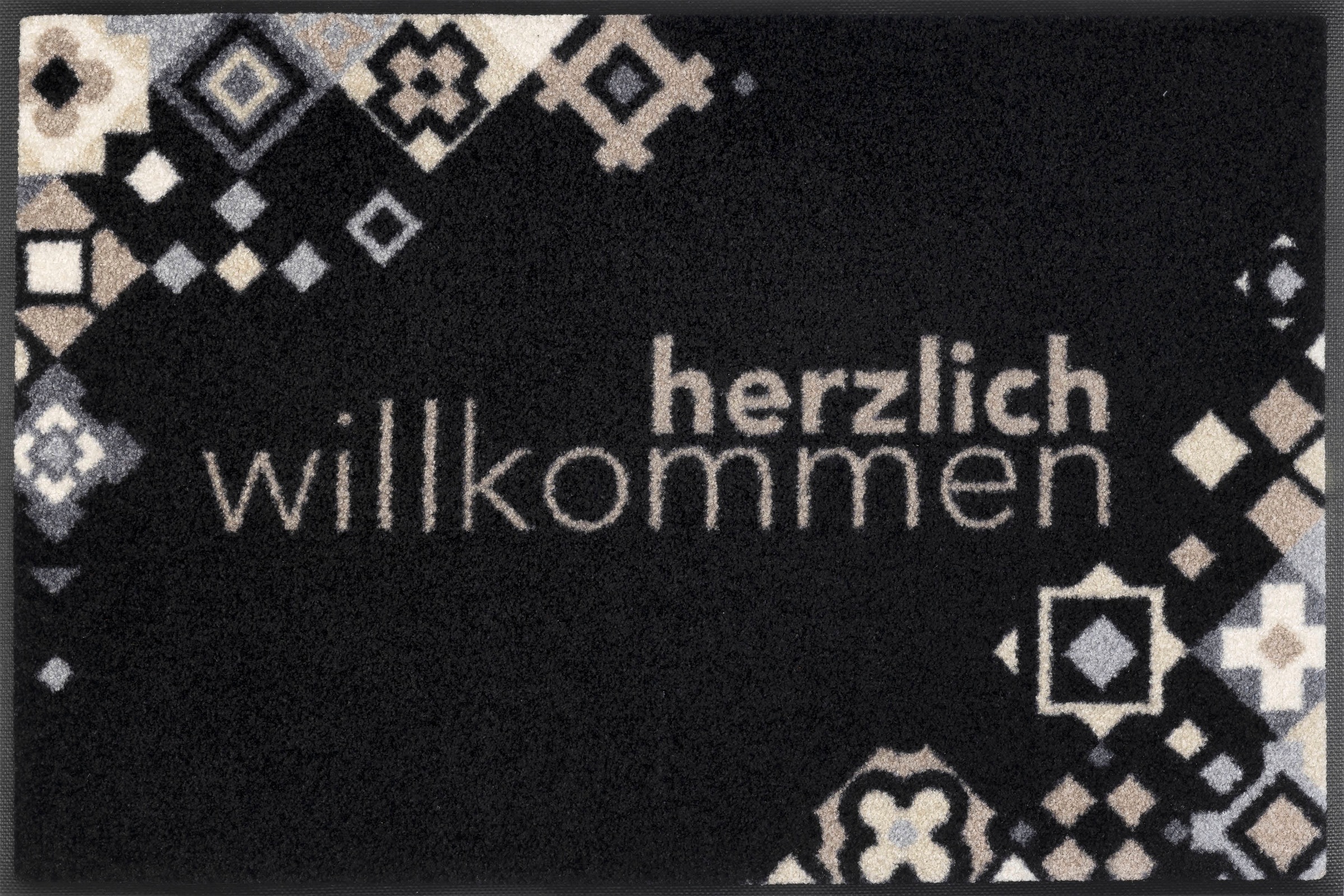wash+dry by Kleen-Tex Fußmatte »Willkommen Mosaik«, rechteckig,  Schmutzfangmatte, mit Spruch, In- und Outdoor geeignet, waschbar | BAUR