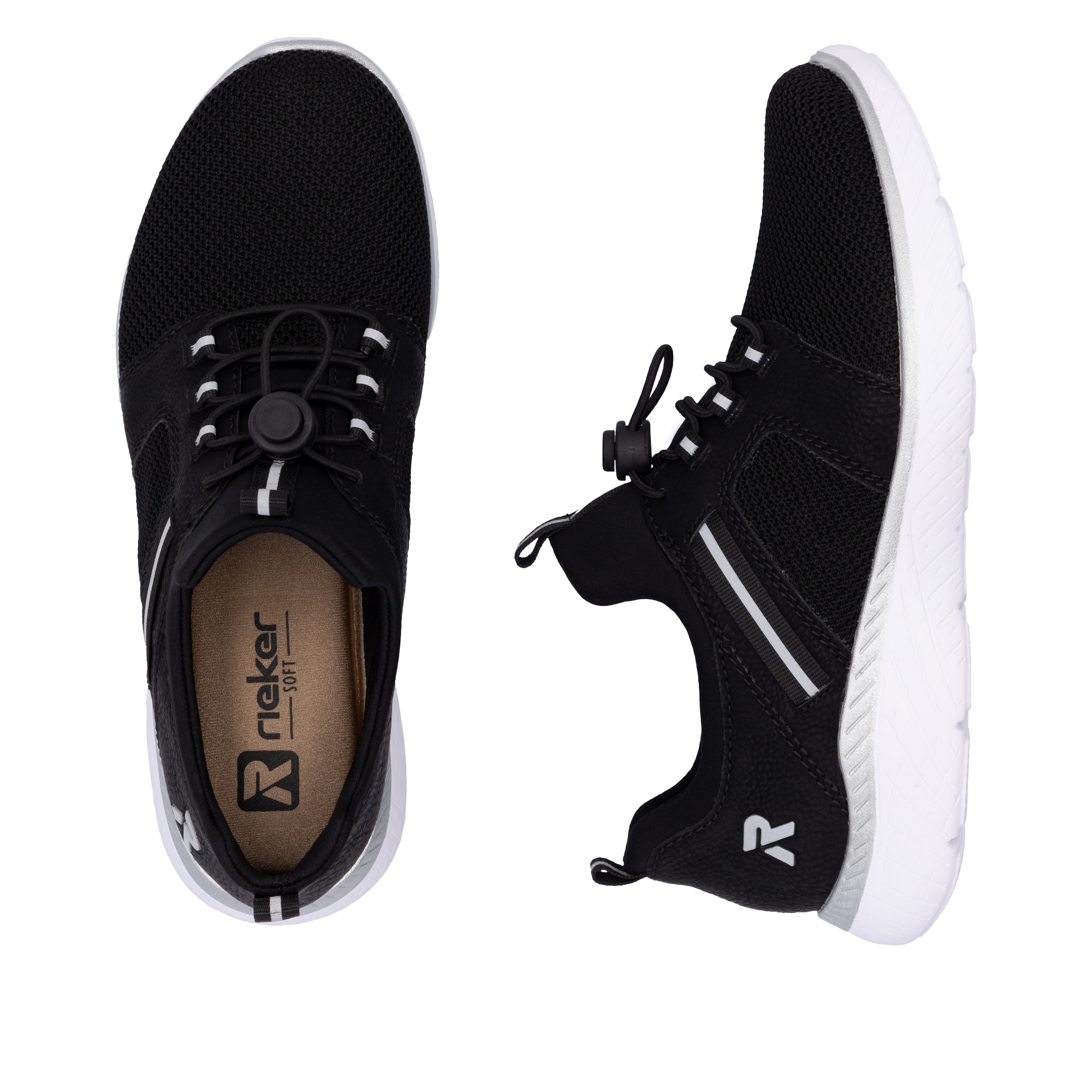 RIEKER Sport Slip-On Sneaker, Schlupfschuh, Halbschuh, Freizeitsneaker mit Anziehlaschen