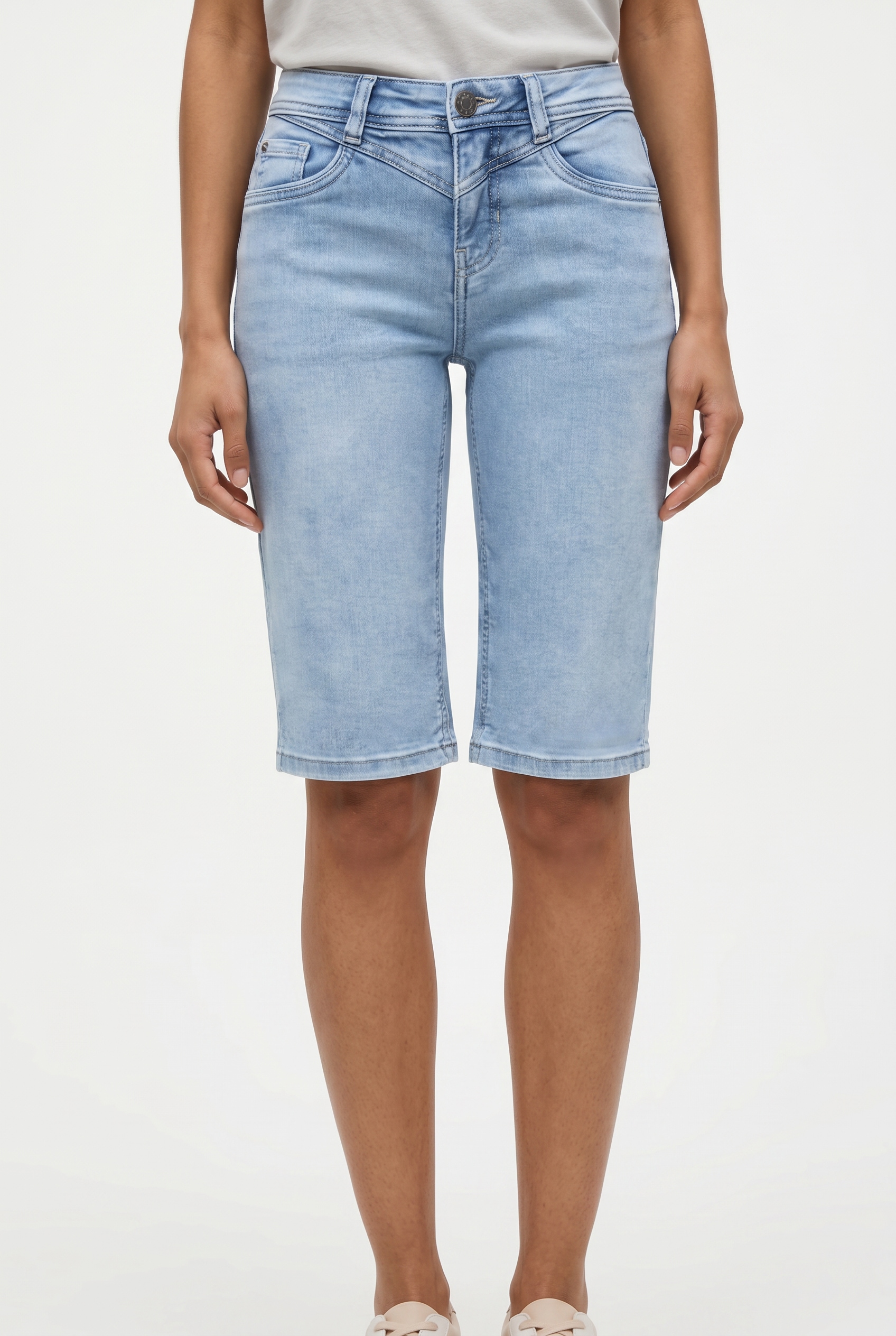 STREET ONE Bermudas "Style Jane" Slim Leg Bermuda mit Turn-Up-Detail