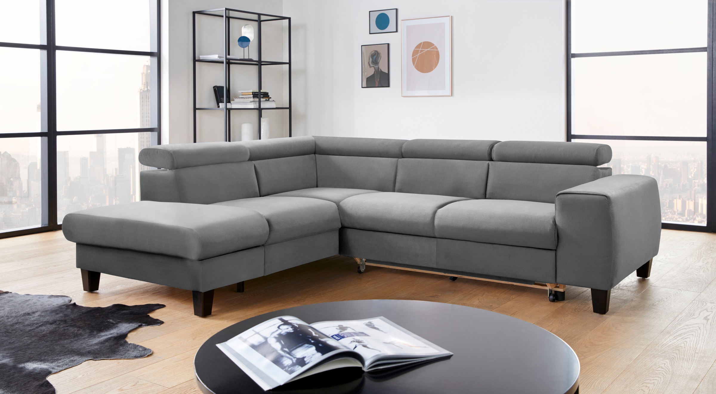 COTTA Ecksofa "Morven L-Form mit Kopfteilverstellung", wahlweise mit Bettfu günstig online kaufen