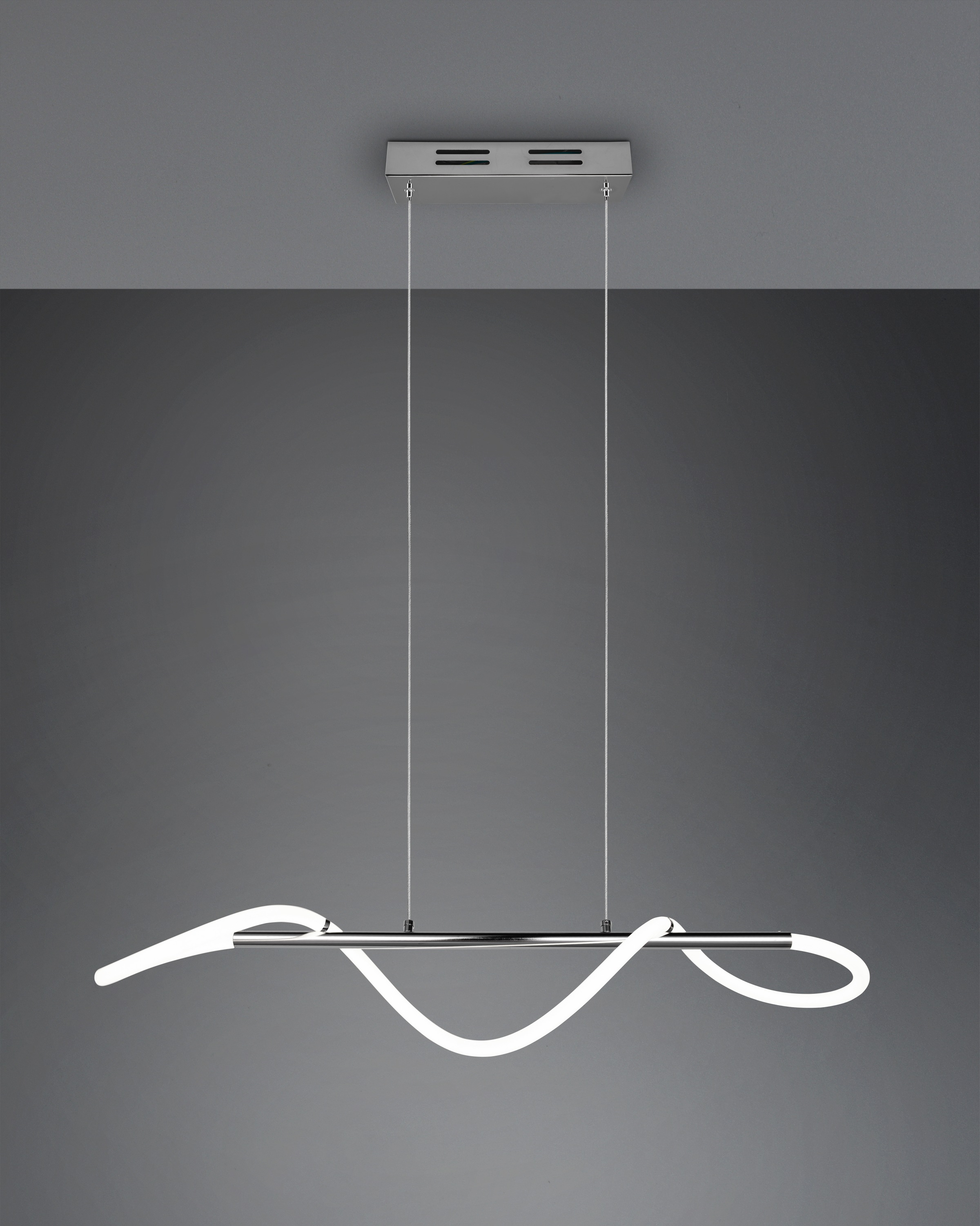 REALITY Leuchten LED Pendelleuchte »ARGOS, Hängelampe Esszimmer Wohnzimmer, 28W LED kaltweiß 4000K 3500 Lm«, 1 flammig, Leuchtmittel LED-Board | LED fest integriert, Hängeleuchte höhenverstellbar bis 150cm, 3 Stufen Switch Dimmer