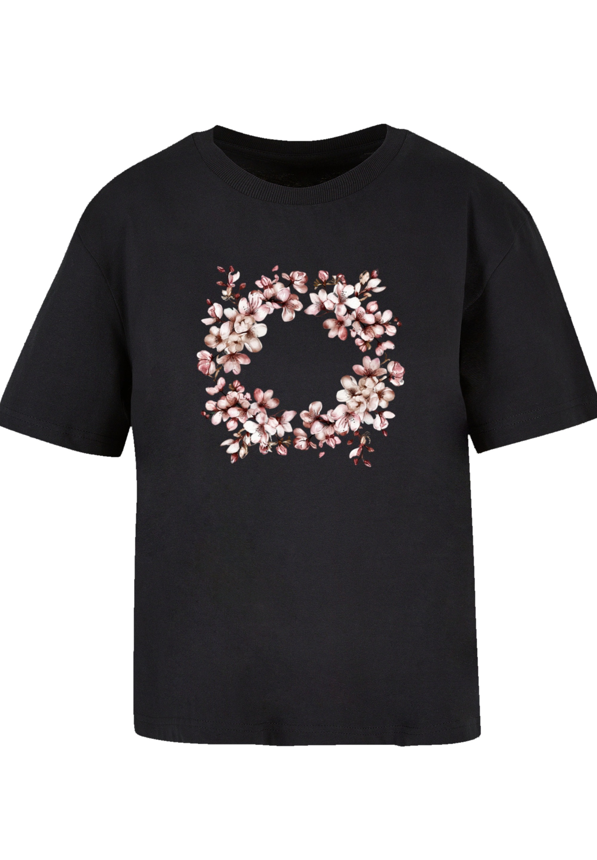 F4NT4STIC T-Shirt »Rosa Frühlings Blumenkranz Dekor«, Premium Qualität