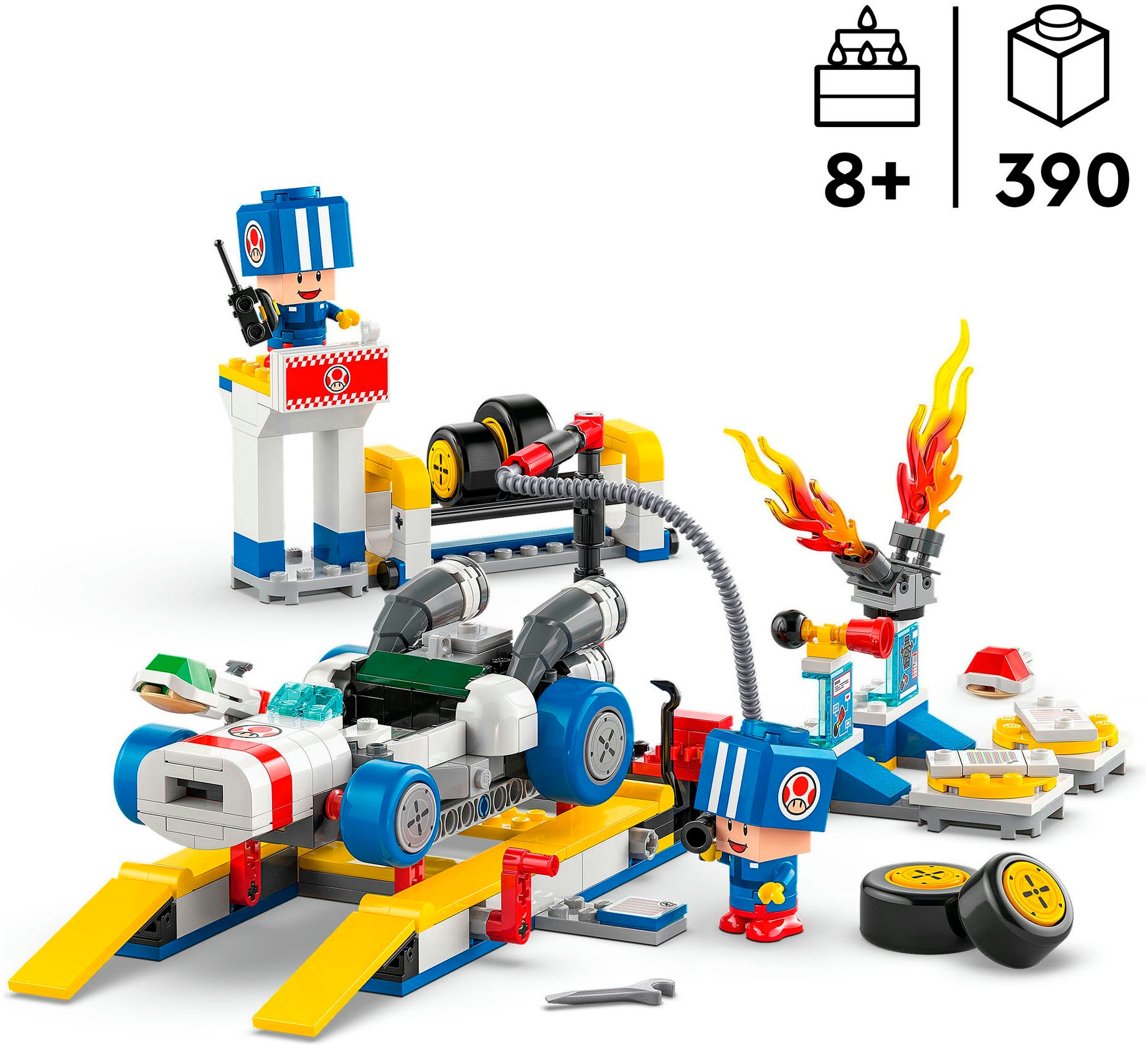 LEGO® Konstruktionsspielsteine »Mario Kart™ – Toads Werkstatt (72035), LEGO Super Mario«, (390 St.), Made in Europe