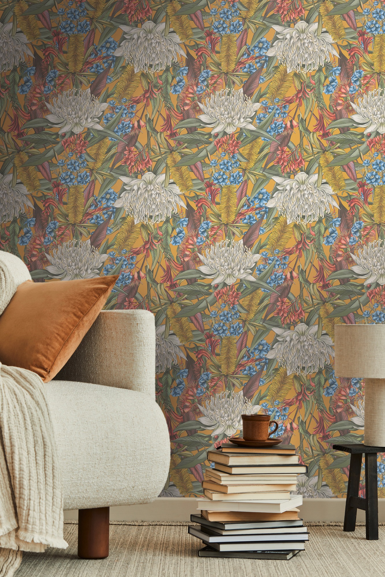 living walls Vliestapete »Drawn Into Nature Blumen-Tapete Mustertapete Pflanzen Natur«, matt, Vliestapete Blümchen für Schlafzimmer Küche Wohnzimmer Blumen Design