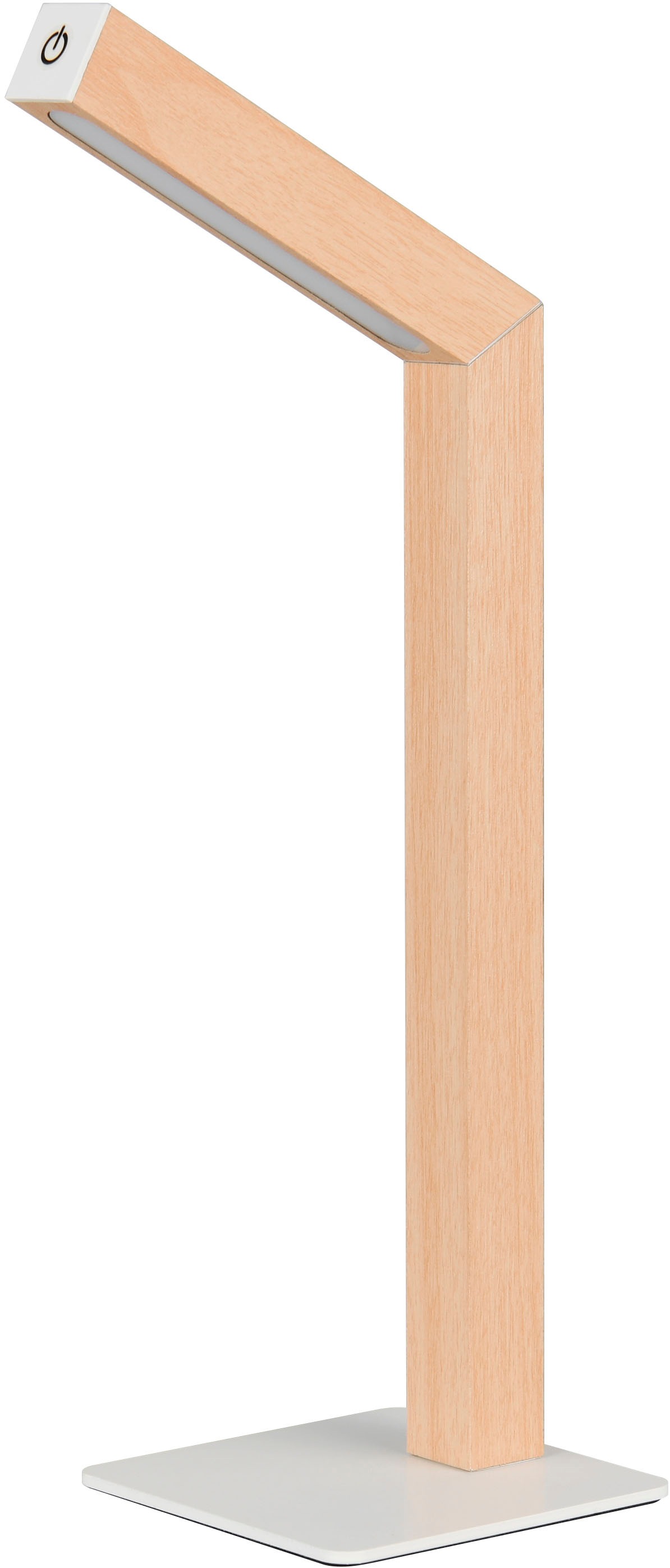 REALITY Leuchten LED Tischleuchte »SKIP, magnetische Touch-Tischlampe aus Holz, Leuchtenkopf abnehmbar«, 1 flammig, Leuchtmittel LED-Board | LED fest integriert, On/Off Touch und Dimmschalter, USB-Ladeanschluss, Akku-Laufzeit 3h