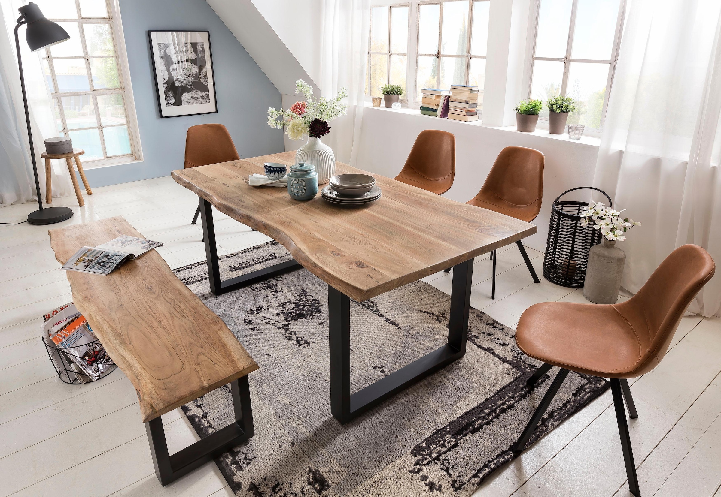 Home affaire Esstisch »Manhattan«, mit echter Baumkante