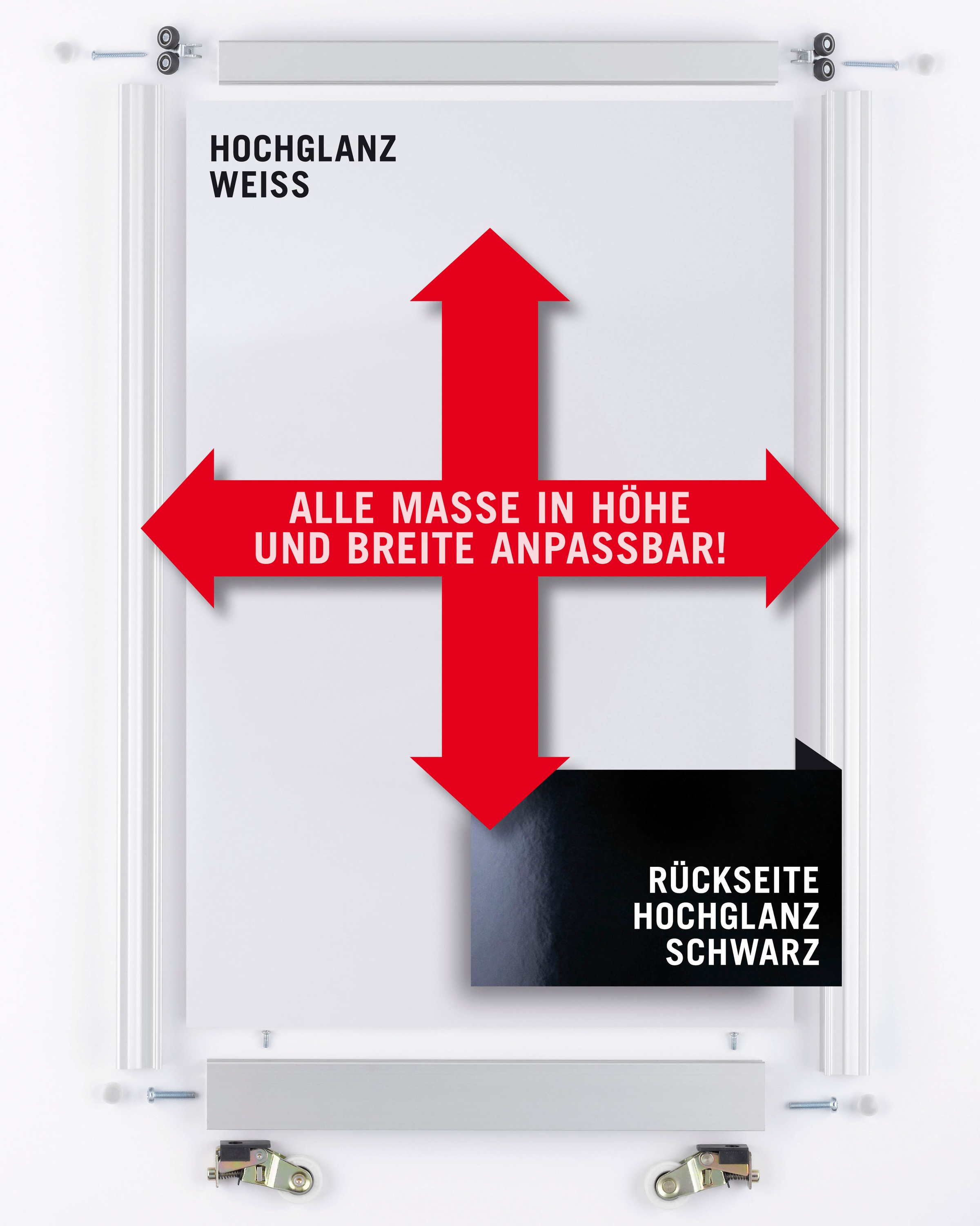 Bauset, cm Schiebetür silberfarben«, »Eldar, BAUR bestellen Wendedekor | Renowerk 211x260 Schiebetür Profil Schwarz/Weiß