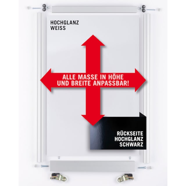 Renowerk Schiebetür »Eldar, Wendedekor Schwarz/Weiß Profil silberfarben«,  Schiebetür Bauset, 211x260 cm bestellen | BAUR