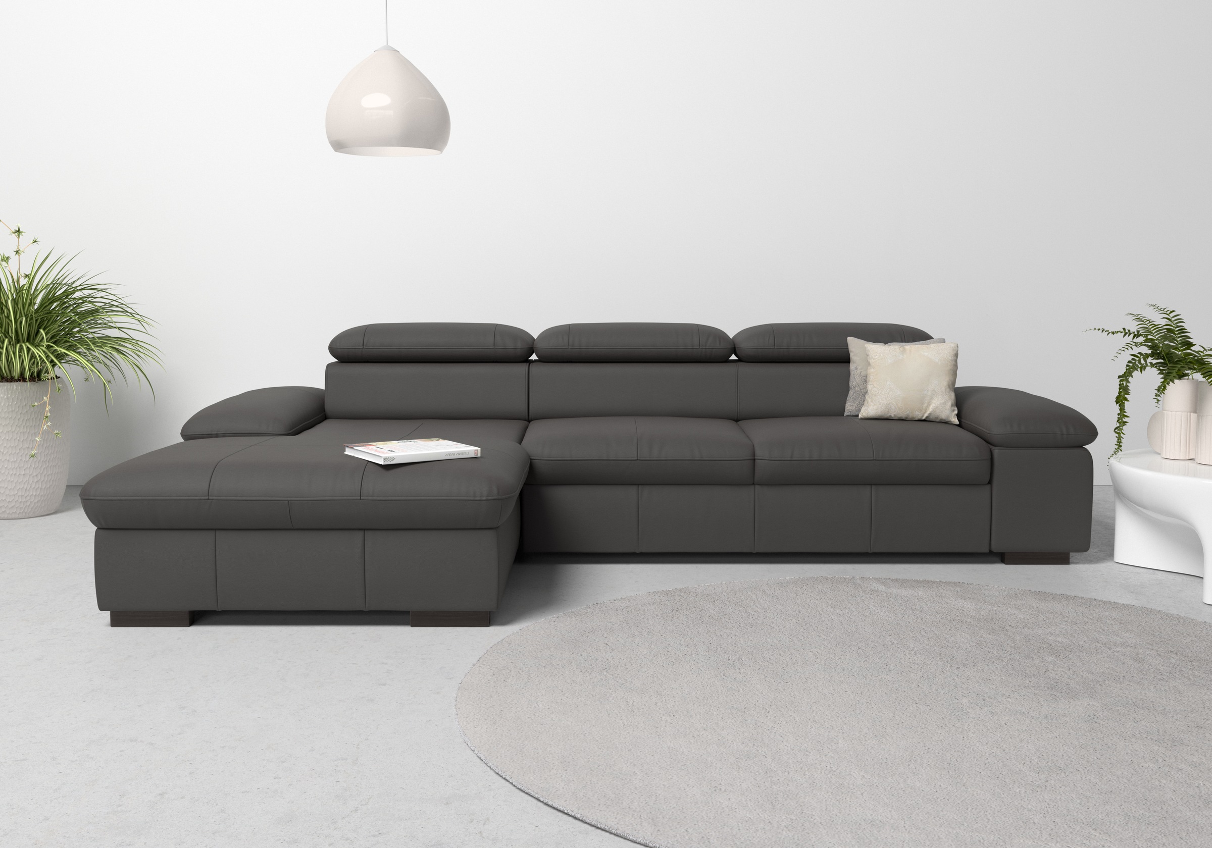 OTTO home Ecksofa "Alberto L-Form" mit Kopfteilverstellung, wahlweise mit Schlaffunktion