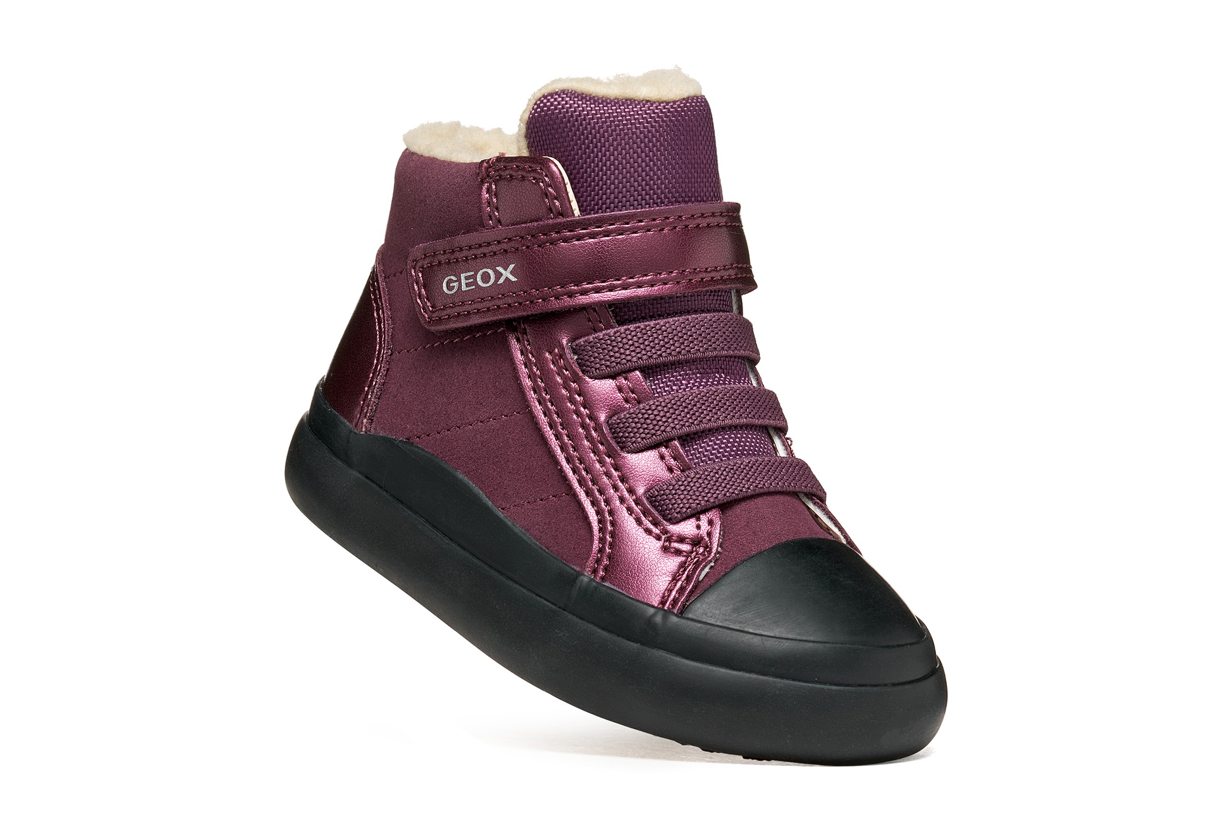 Geox Lauflernschuh »B GISLI GIRL«  Winterstiefelette, Winterboots mit Klettriemchen und Gummizug