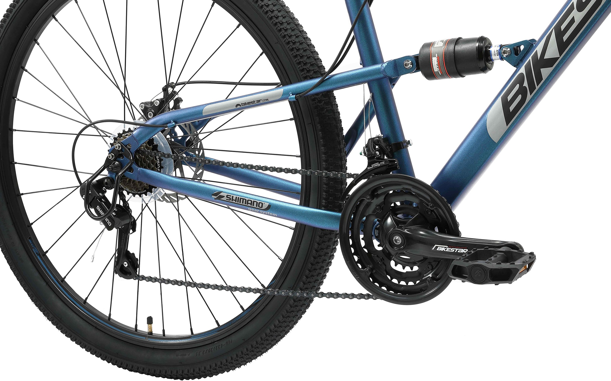 Bikestar Mountainbike, 21 Gang, Shimano, RD-TY300 Schaltwerk, Kettenschaltung, für Damen und Herren, Kettenschaltung