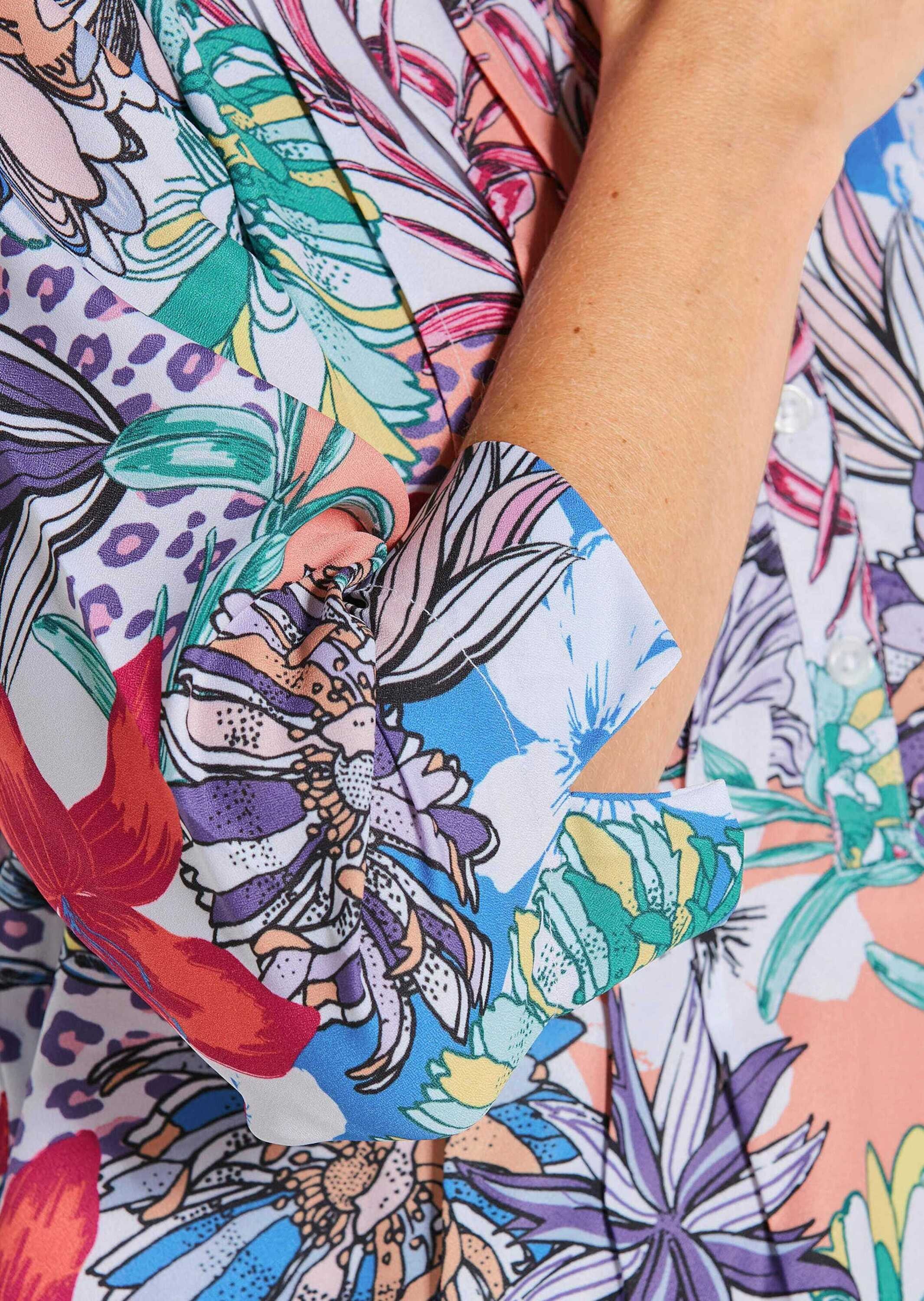GOLDNER Druckbluse »Bluse Farbbrillante Druckbluse mit liebevollen Details«