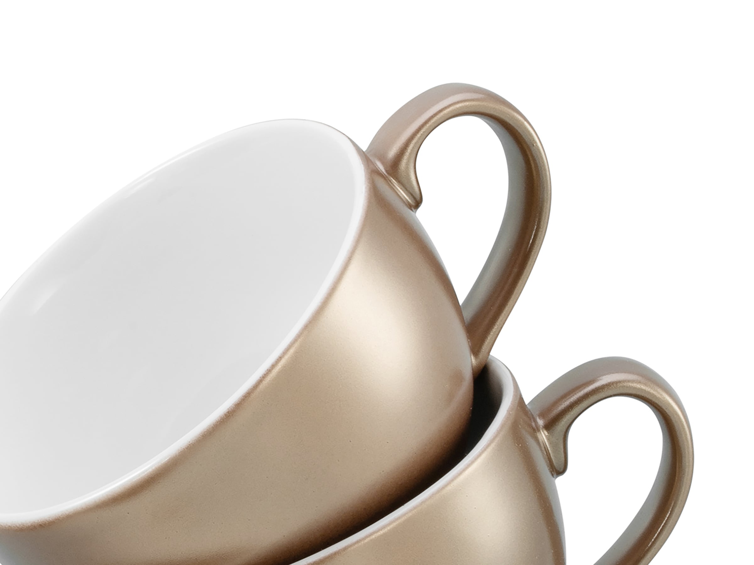 CreaTable Cappuccinotasse »Golden Days Weiß, Cappuccinoset, 12-tlg.«, (Set, 12 tlg.), Goldfarbene Spezialglasur