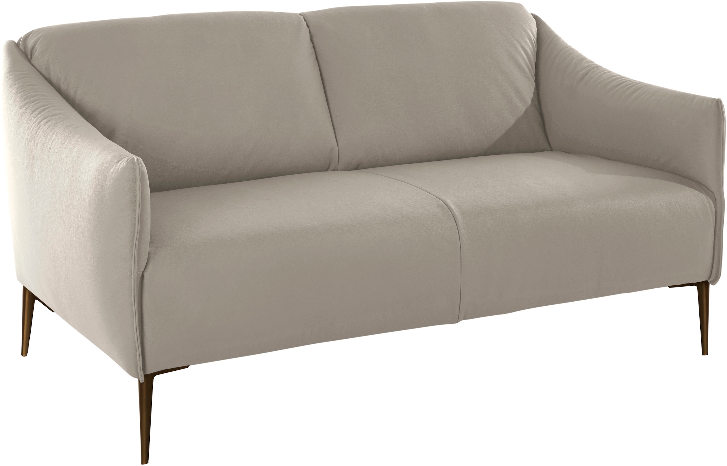 W.SCHILLIG 2-Sitzer "sally Design-Sofa, Loungsofa, bequem, schmale Armlehnen, Breite 154cm" mit Metallfüßen in Bronze pulverbeschichtet, Breite 154 cm