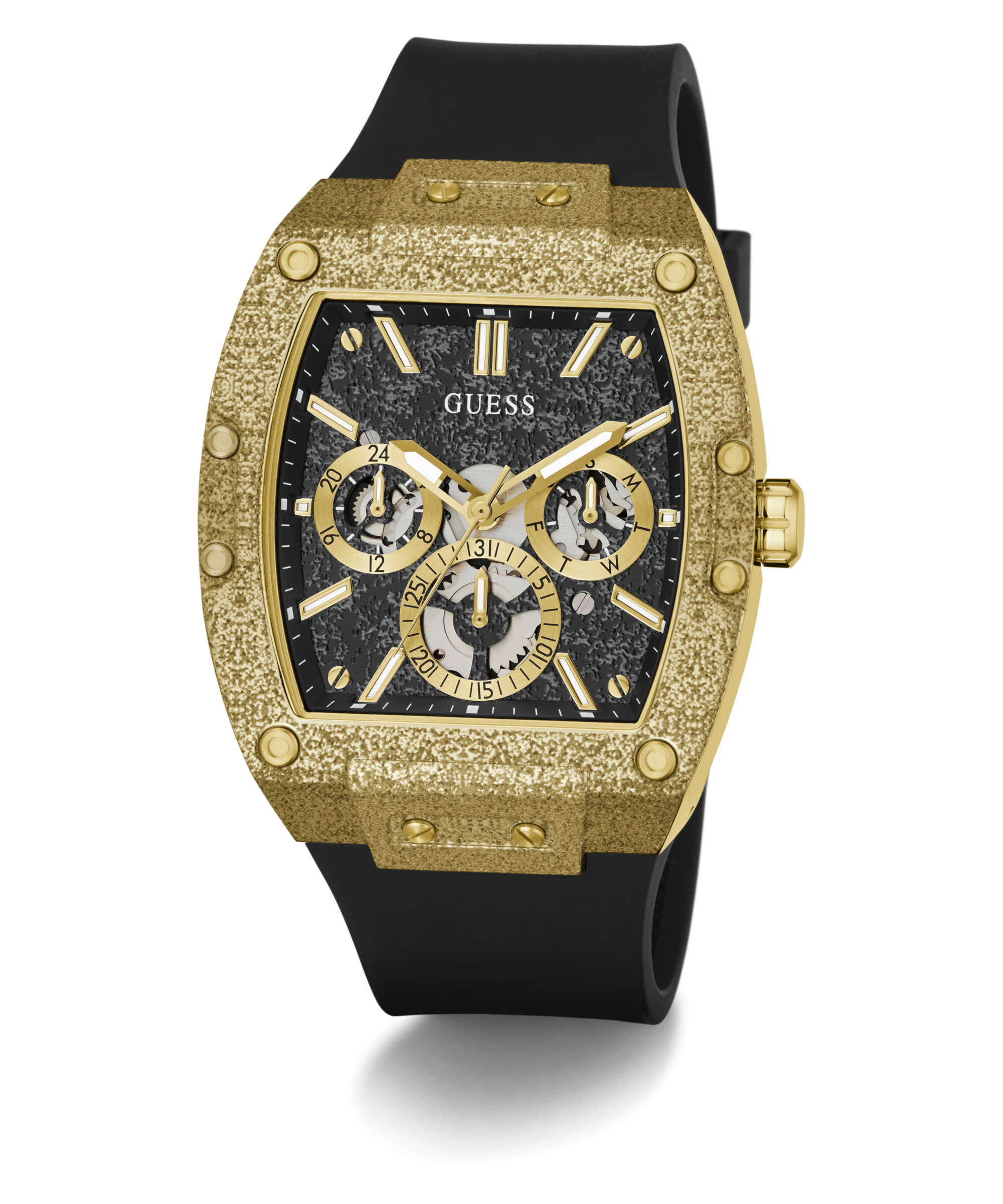 Guess Multifunktionsuhr »PHOENIX FROST« Quarzuhr, Armbanduhr, Herrenuhr, Silikonarmband, analog, Tag