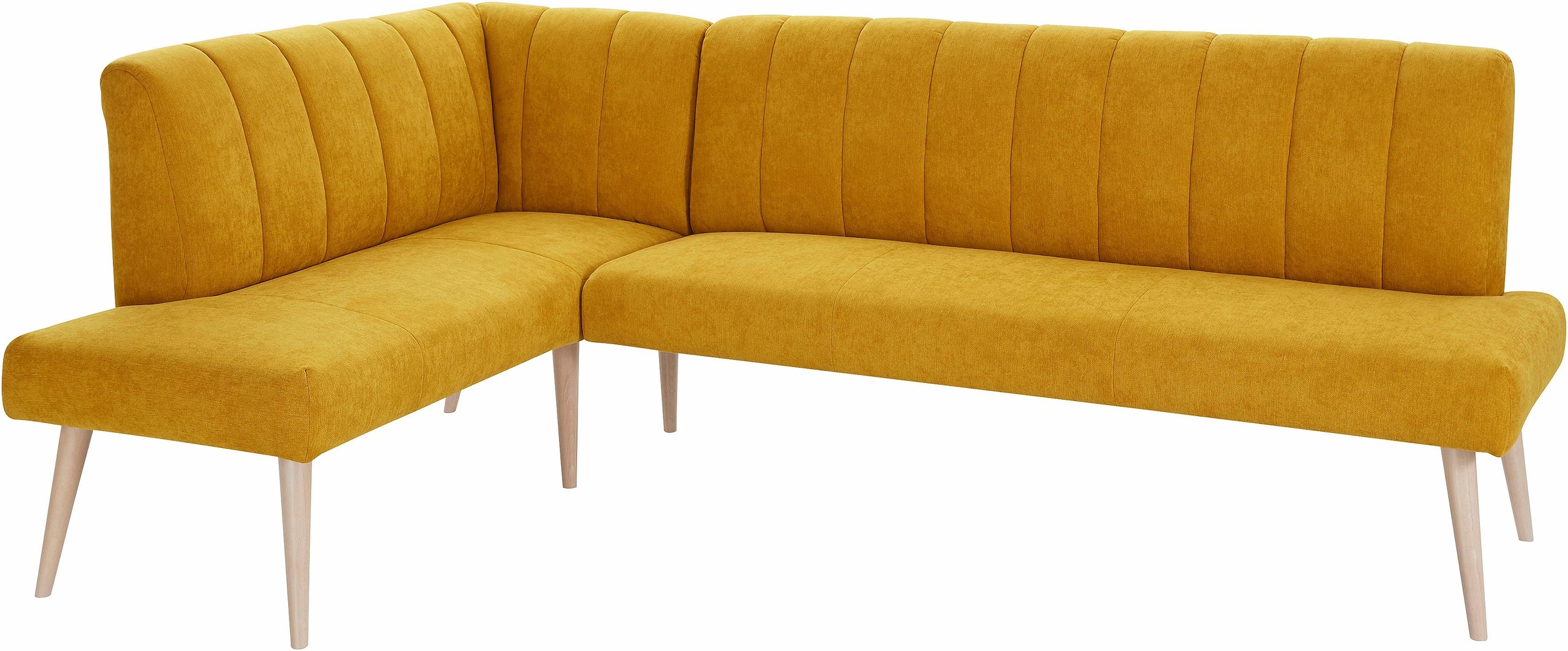 exxpo - sofa fashion Eckbank "Costa, moderne Rückensteppung, bequem und elegant, hoher Holzfuß", hochwertig verarbeitet,