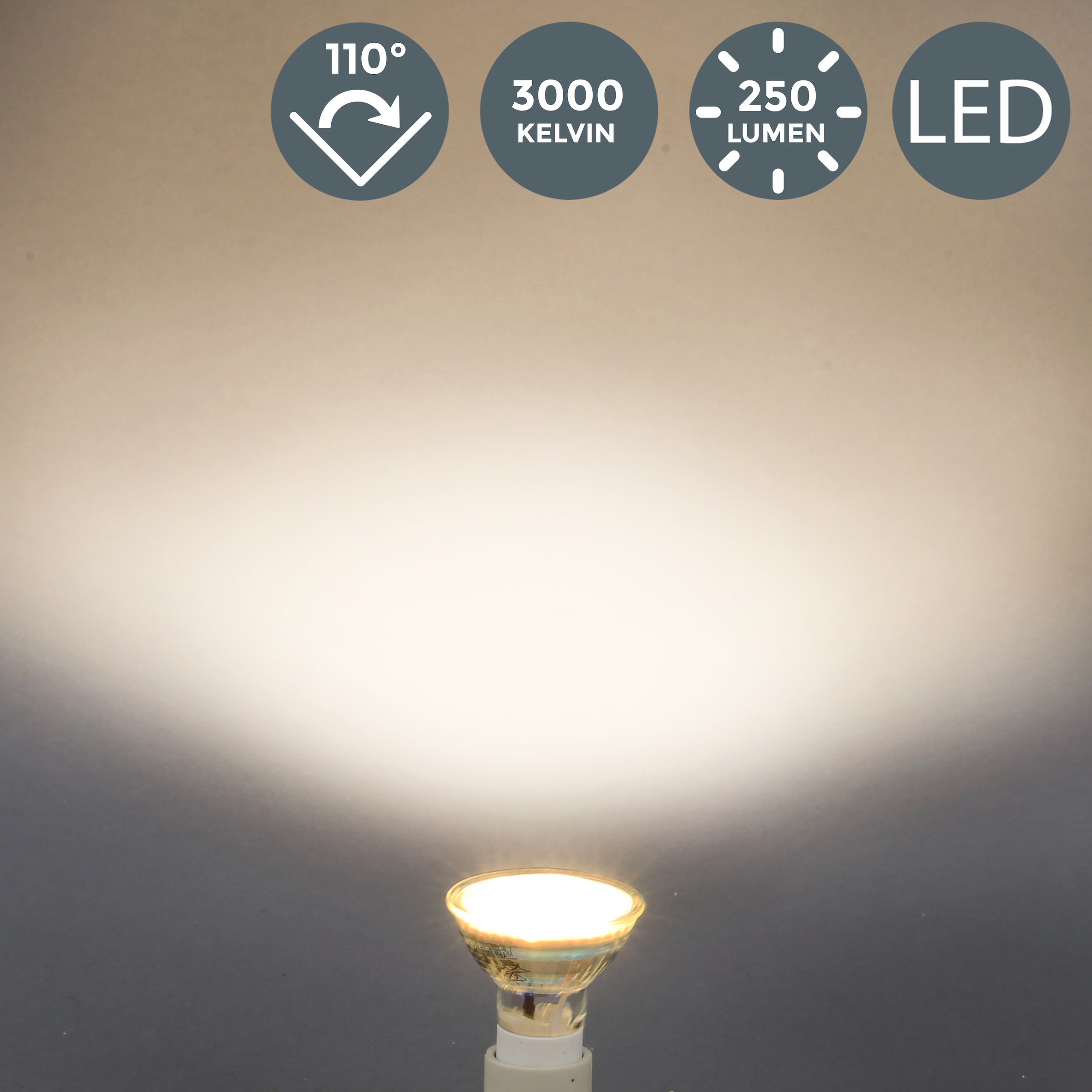 3W | Lumen GU10, 3.000K LED BAUR Birne Lampe St., 5 B.K.Licht LED-Leuchtmittel, Warmweiß, kaufen 250 Energiesparlampe