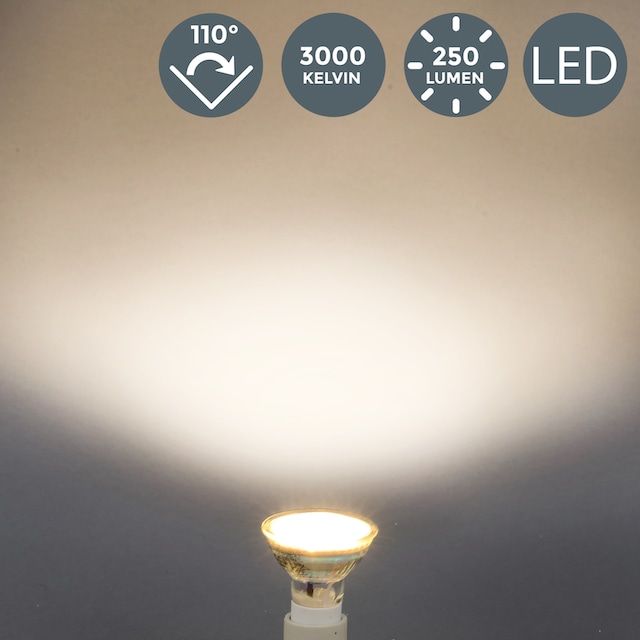 B.K.Licht LED-Leuchtmittel, GU10, 5 St., Warmweiß, LED Lampe Birne 3W  3.000K 250 Lumen Energiesparlampe kaufen | BAUR