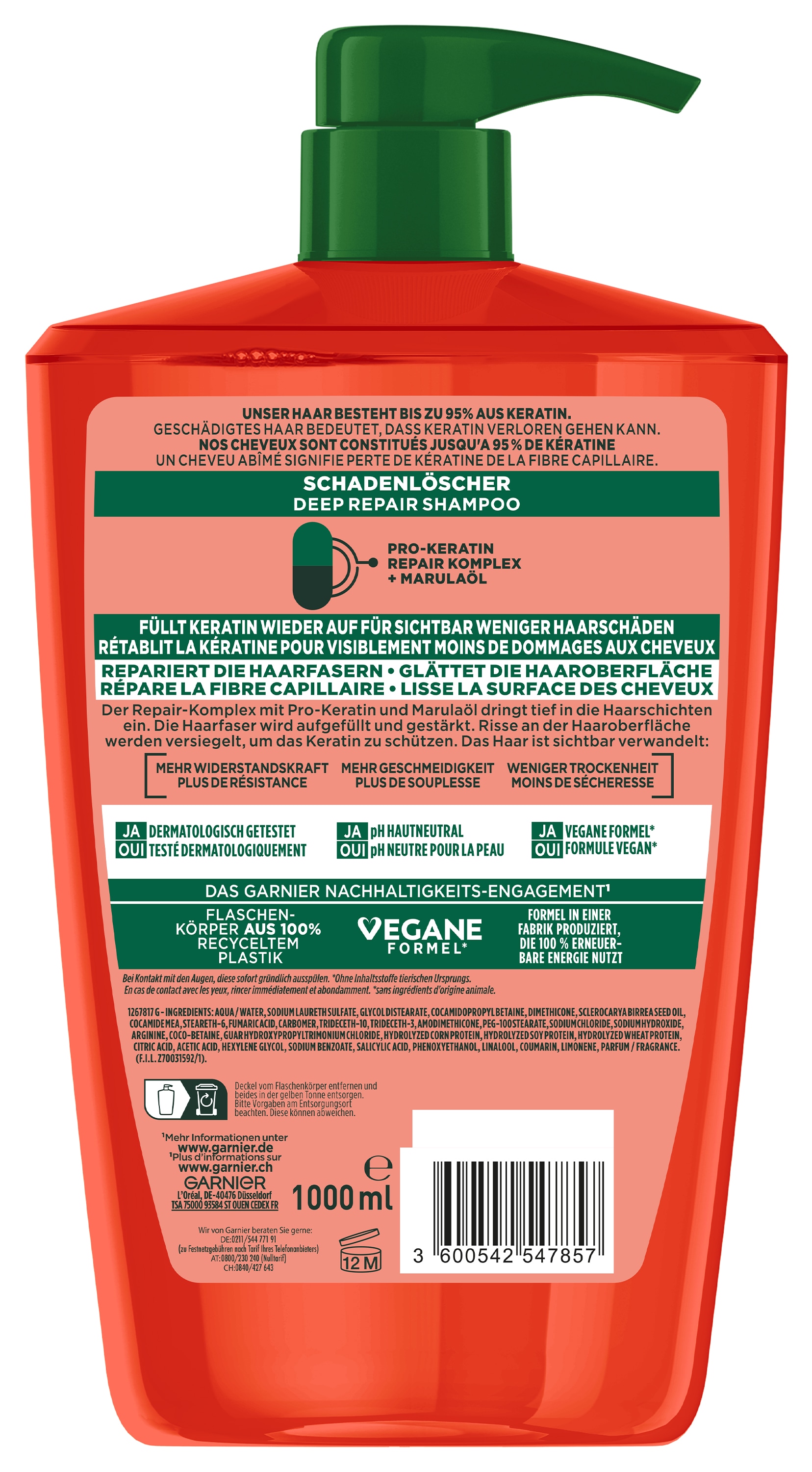 GARNIER Haarshampoo »Garnier Fructis Schadenlöscher Deep Repair Shampoo«