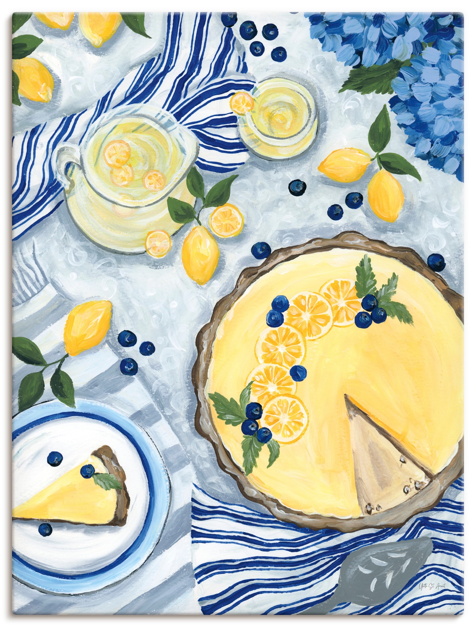 Wandbild ARTLAND "Summer Picnic I", farbe bild(er): gelb, B:90cm H:120cm, Bilder, als Alubild, Leinwandbild, Poster, Wandaufkleber in verschied. Größen