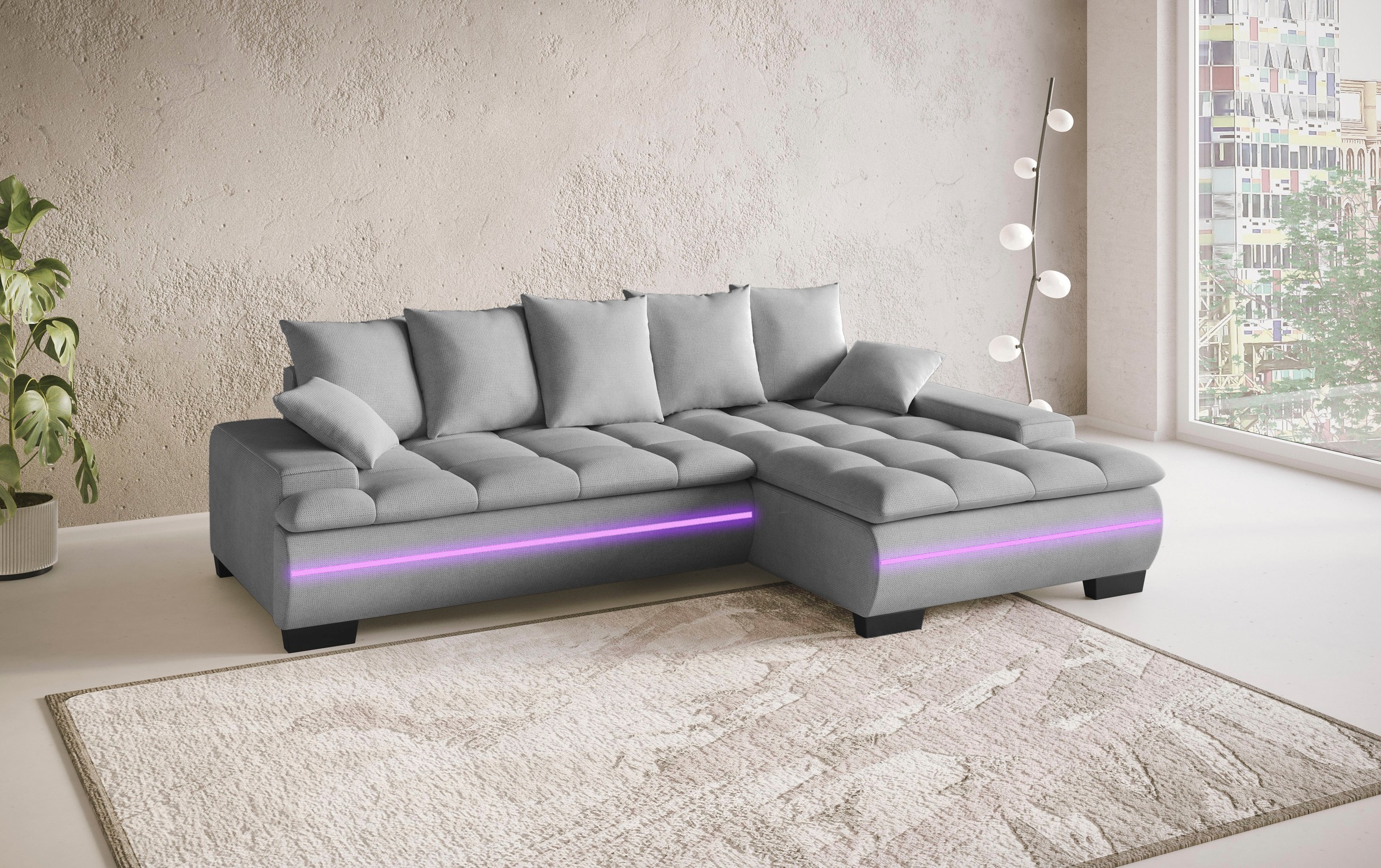Mr. Couch Ecksofa "Haiti II, L-Form", RGB-LED Beleuchtung, Kaltschaum, wahl günstig online kaufen