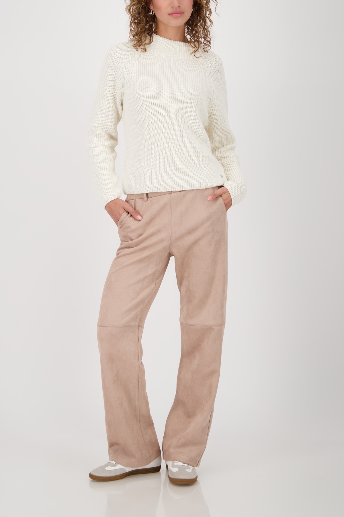 Monari Strickpullover »Pullover Basic Perlfang«, Regular fit mit Rundhalsausschnitt