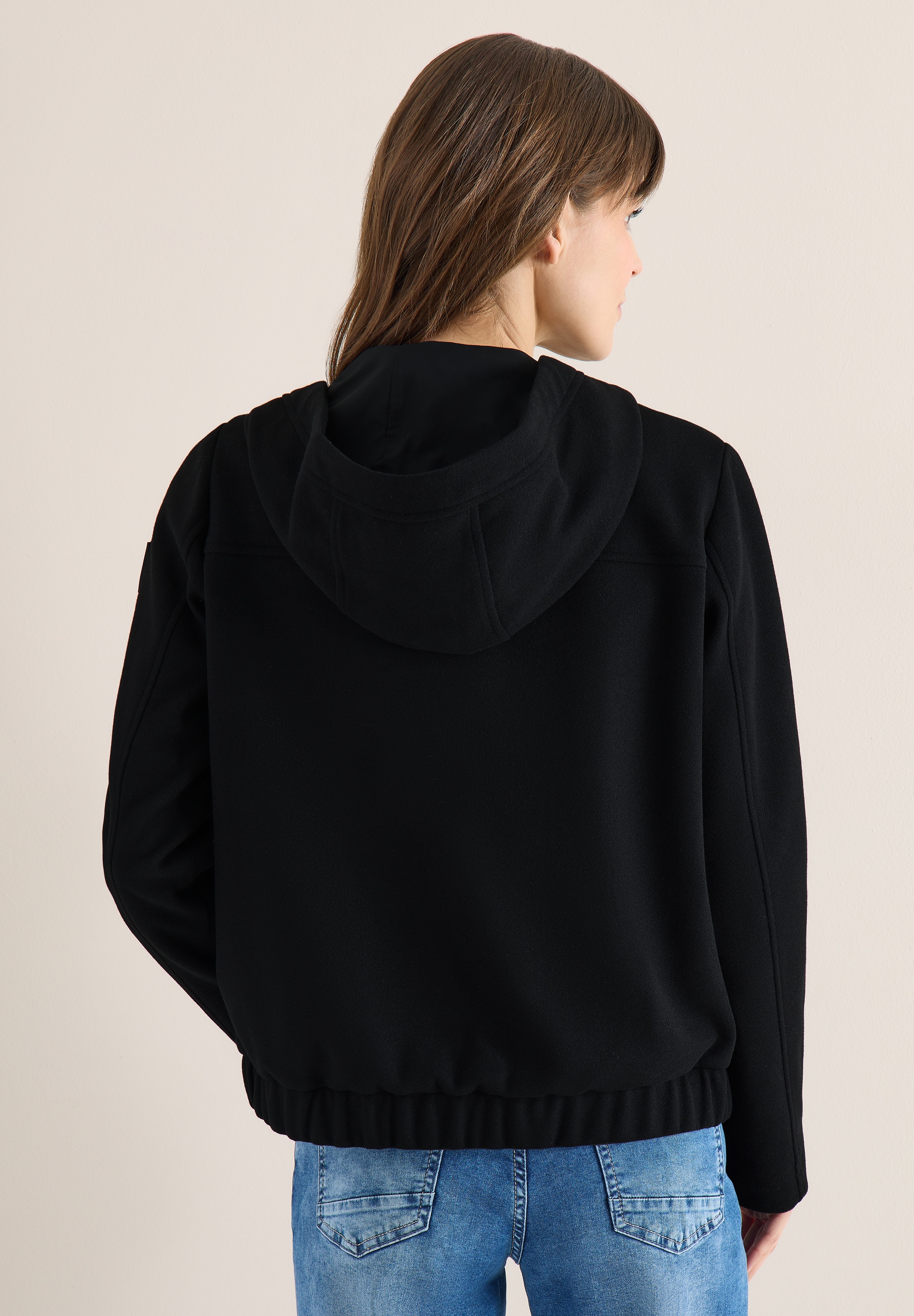 Cecil Fellimitatjacke mit Kapuze in Woll-Optik