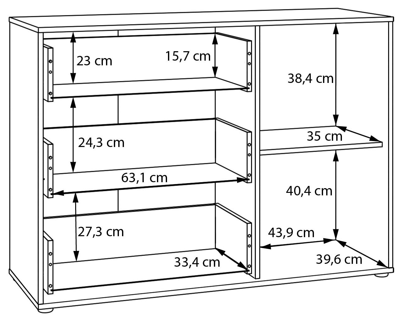 FORTE Kommode »Forte Arank Sideboard 118, Stauraum,«