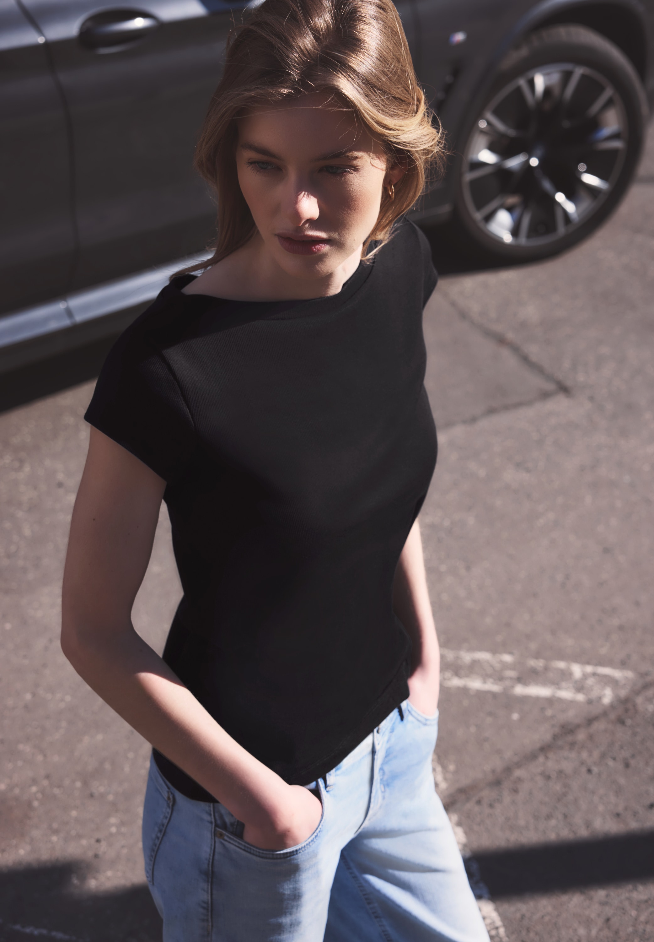 STREET ONE STUDIO T-Shirt aus Baumwolle mit Stretchante