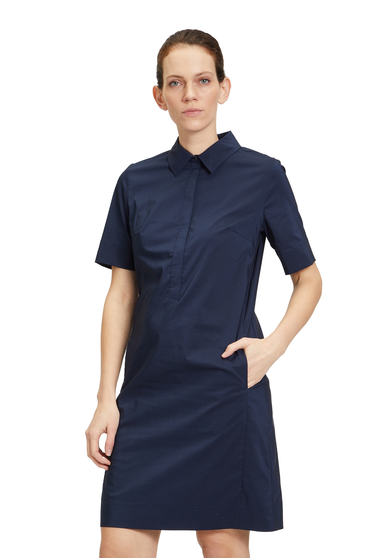 Betty&Co Druckkleid "Betty & Co Casual-Kleid mit Kragen", Nahtführung