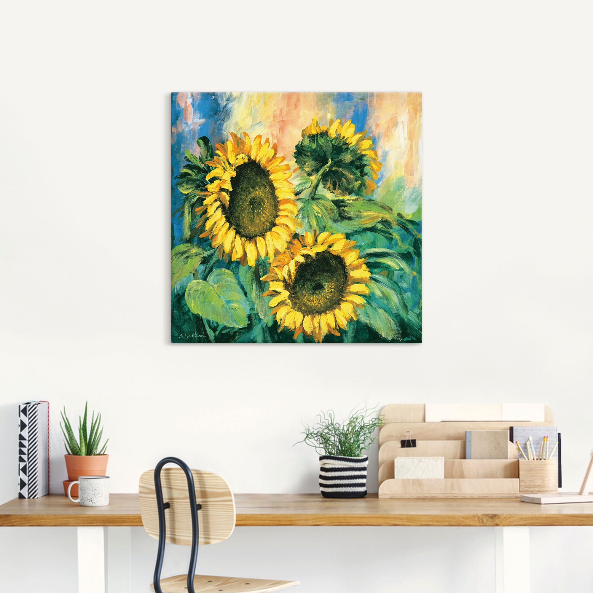 Artland Leinwandbild »Sonnenblumen II«, Blumen, (1 St.), auf Keilrahmen gespannt
