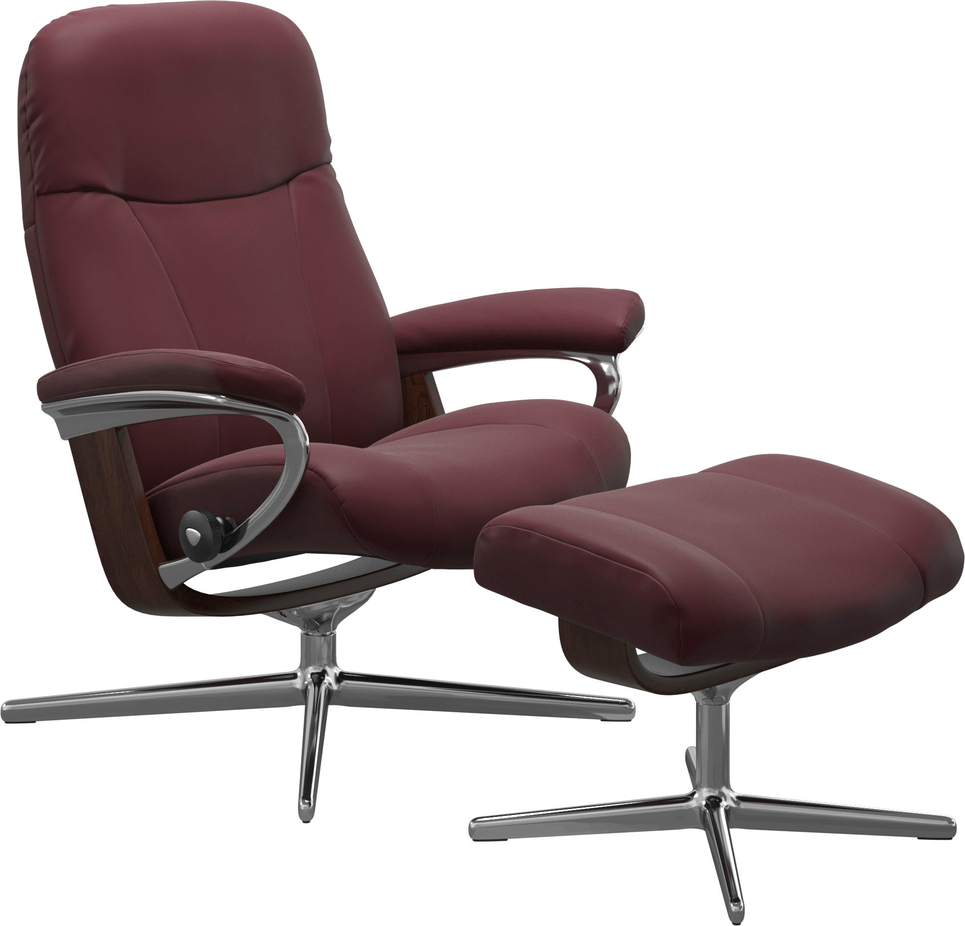 Stressless Relaxsessel "Garda", (Set, Relaxsessel mit Hocker), mit Hocker, mit Cross Base, Größe M & L, Holzakzent Braun