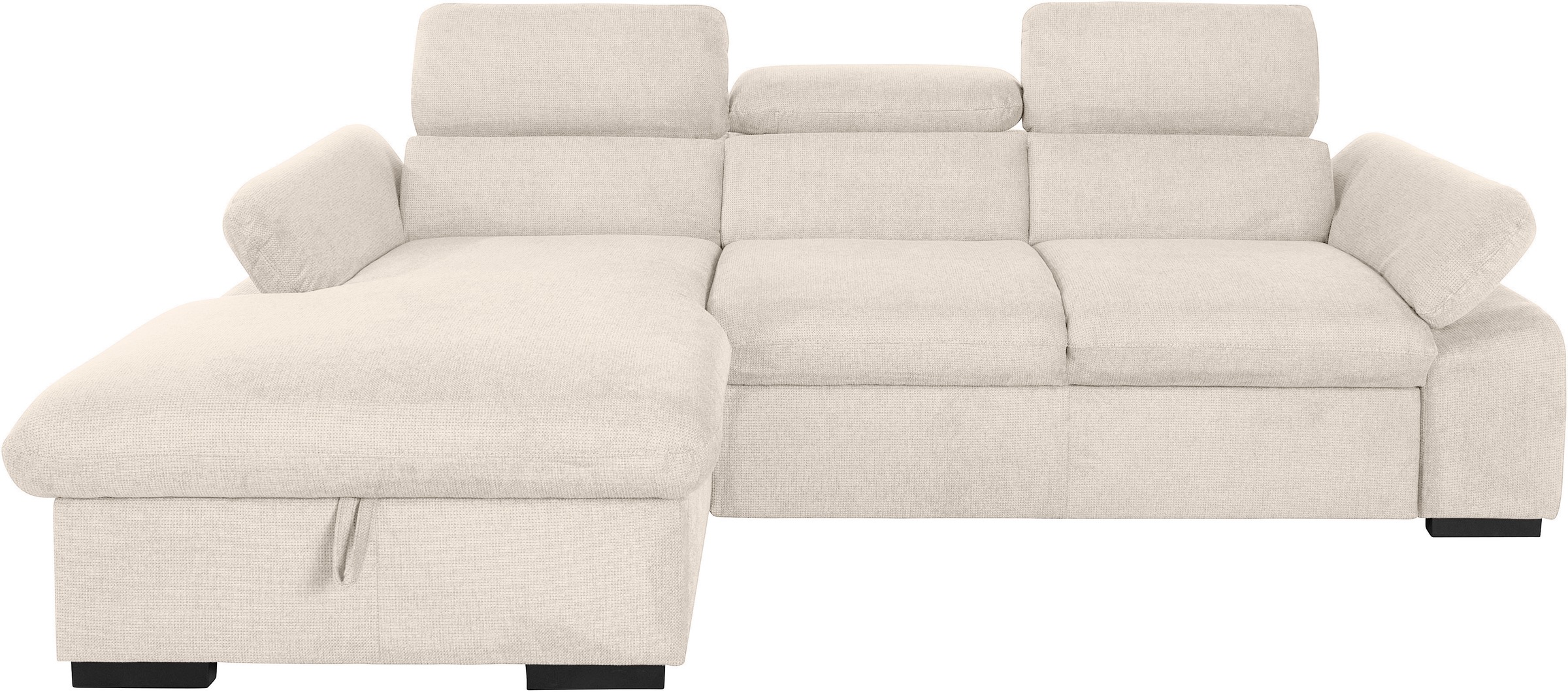 COTTA Ecksofa »Lola L-Form«, (Set, mit Hocker), mit Hocker & Kopfteilfunktion, wahlw. Bett- und Armteilfunktion