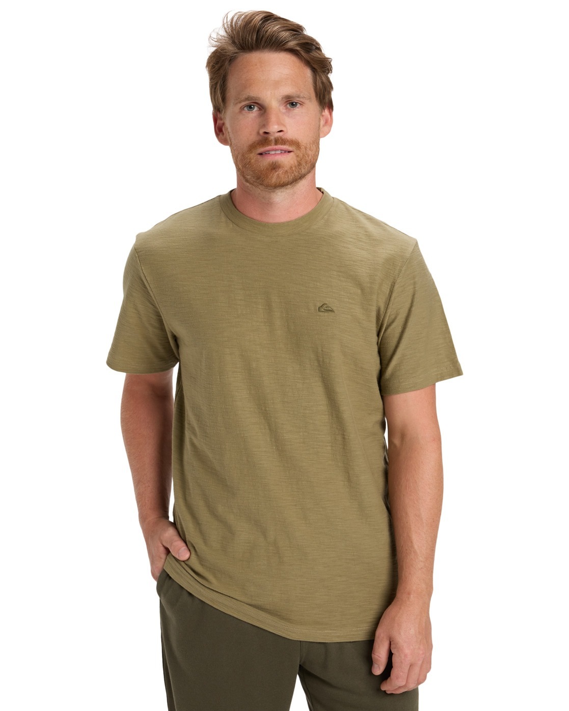 Sporttop QUIKSILVER "Slub Roundneck", Herren, Gr. L, aloe, Obermaterial: 100% Walkfrottier;, Tops Sporttop