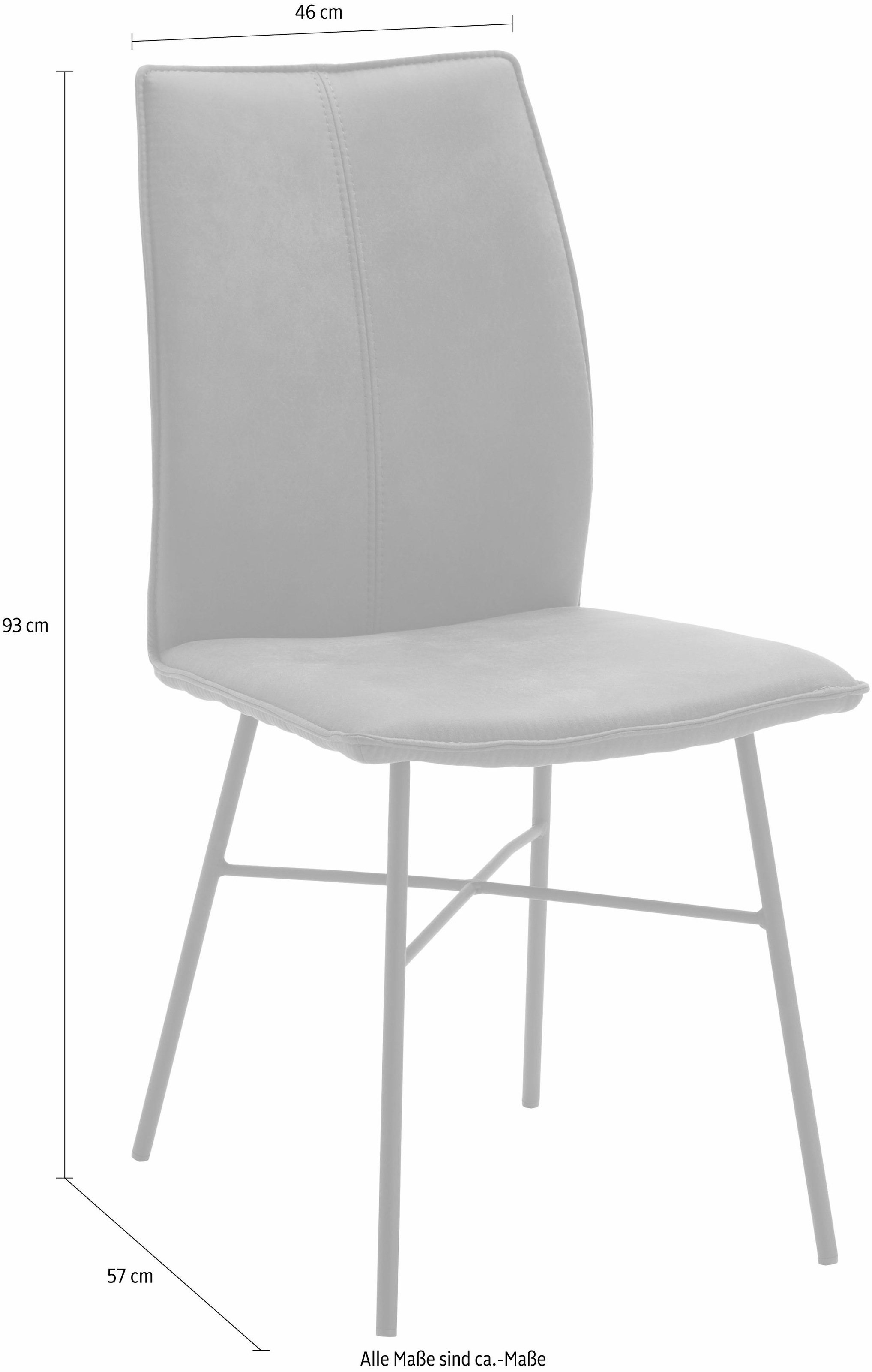 NIEHOFF SITZMÖBEL 4-Fußstuhl »Capri«, (Set), 2 St., Leder PRISMA, Bezug in Microfaser oder Leder, Stativgestell aus Eisen