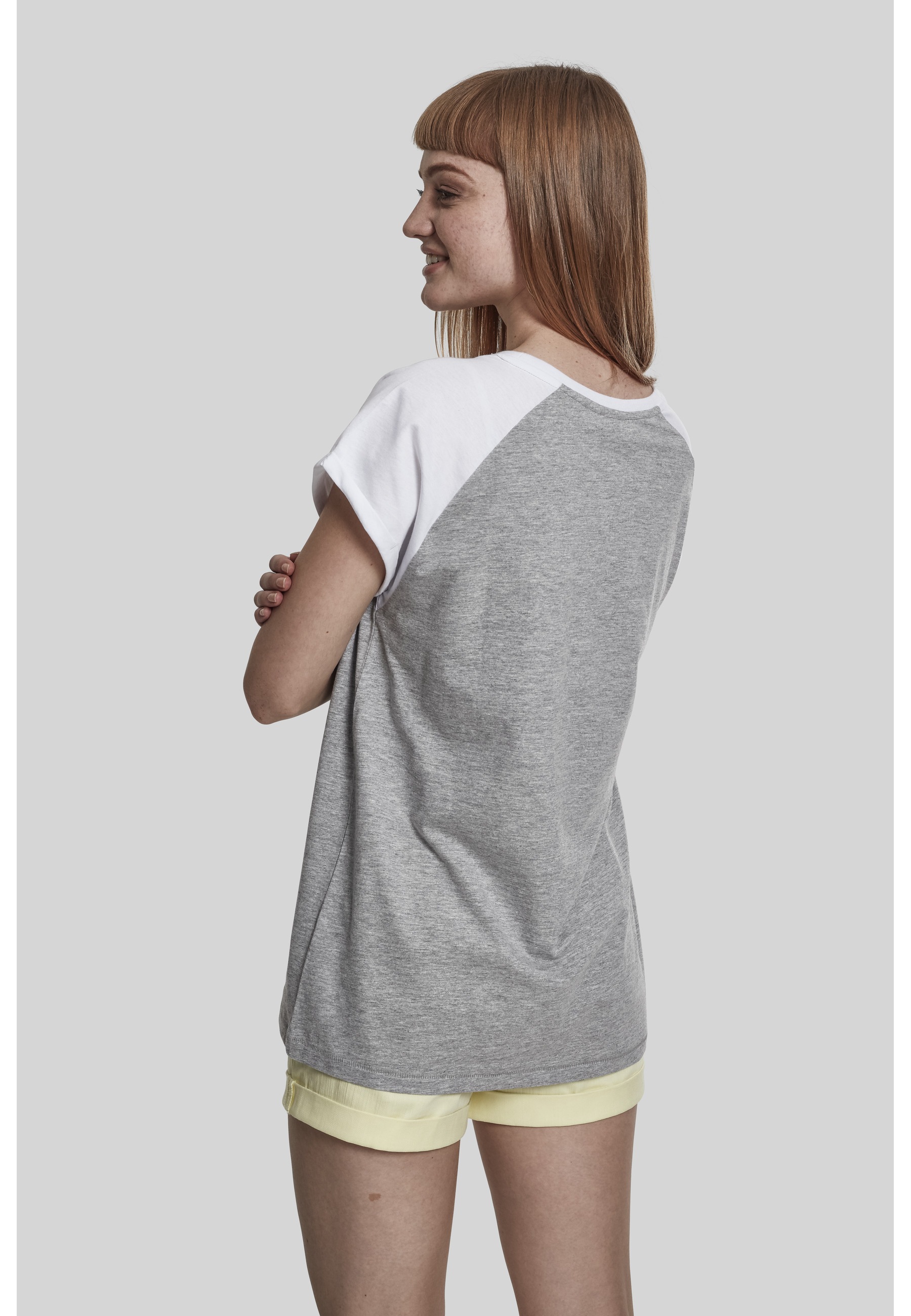 URBAN CLASSICS Kurzarmshirt »Urban Classics Damen Ladies Contrast Raglan Tee« 1 Stk.