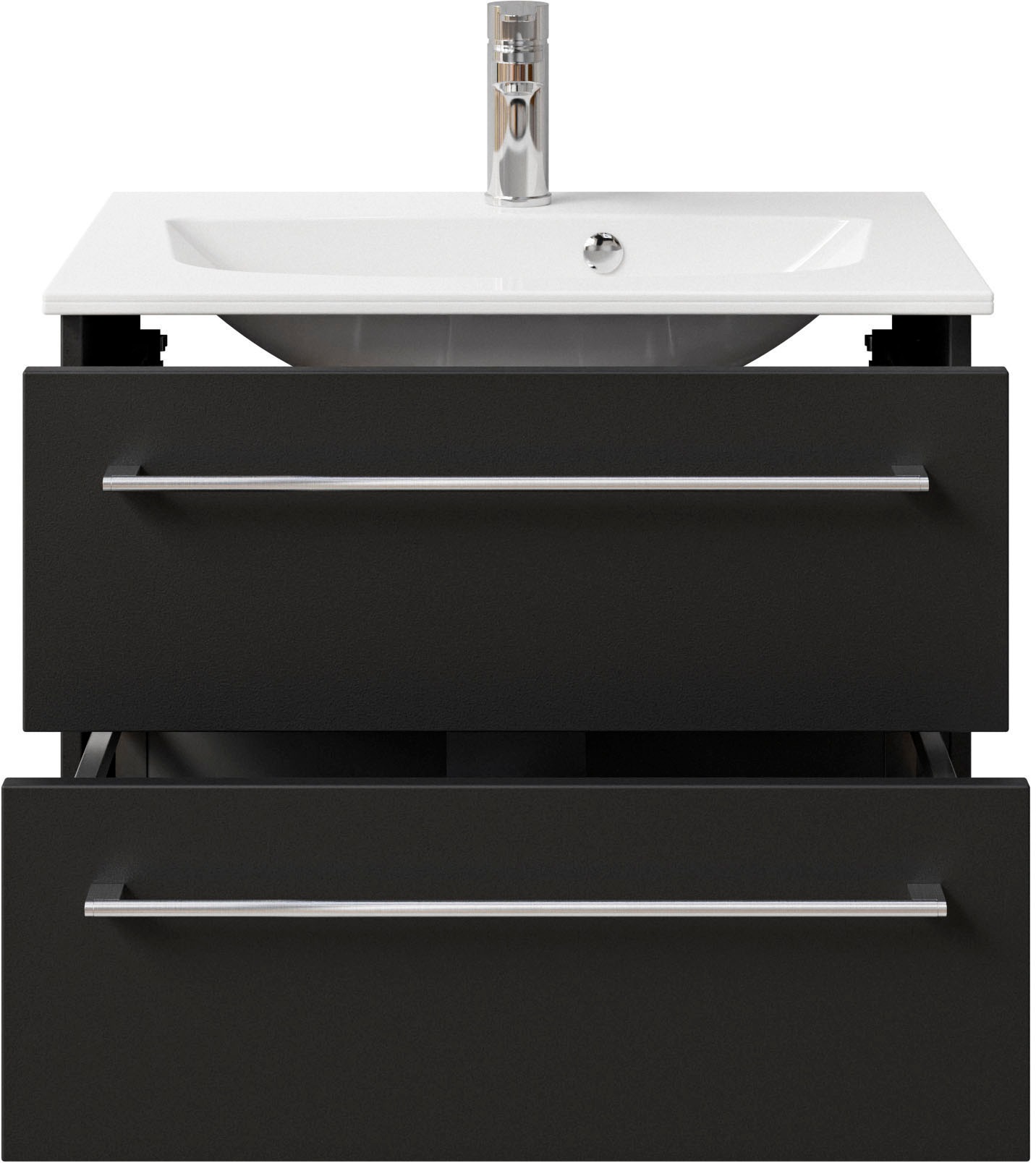 Saphir Badmöbel-Set »Serie 6025 2-teilig Mineralmarmor-Waschtisch mit LED-Spiegelschrank« 2 Stk. tlg.