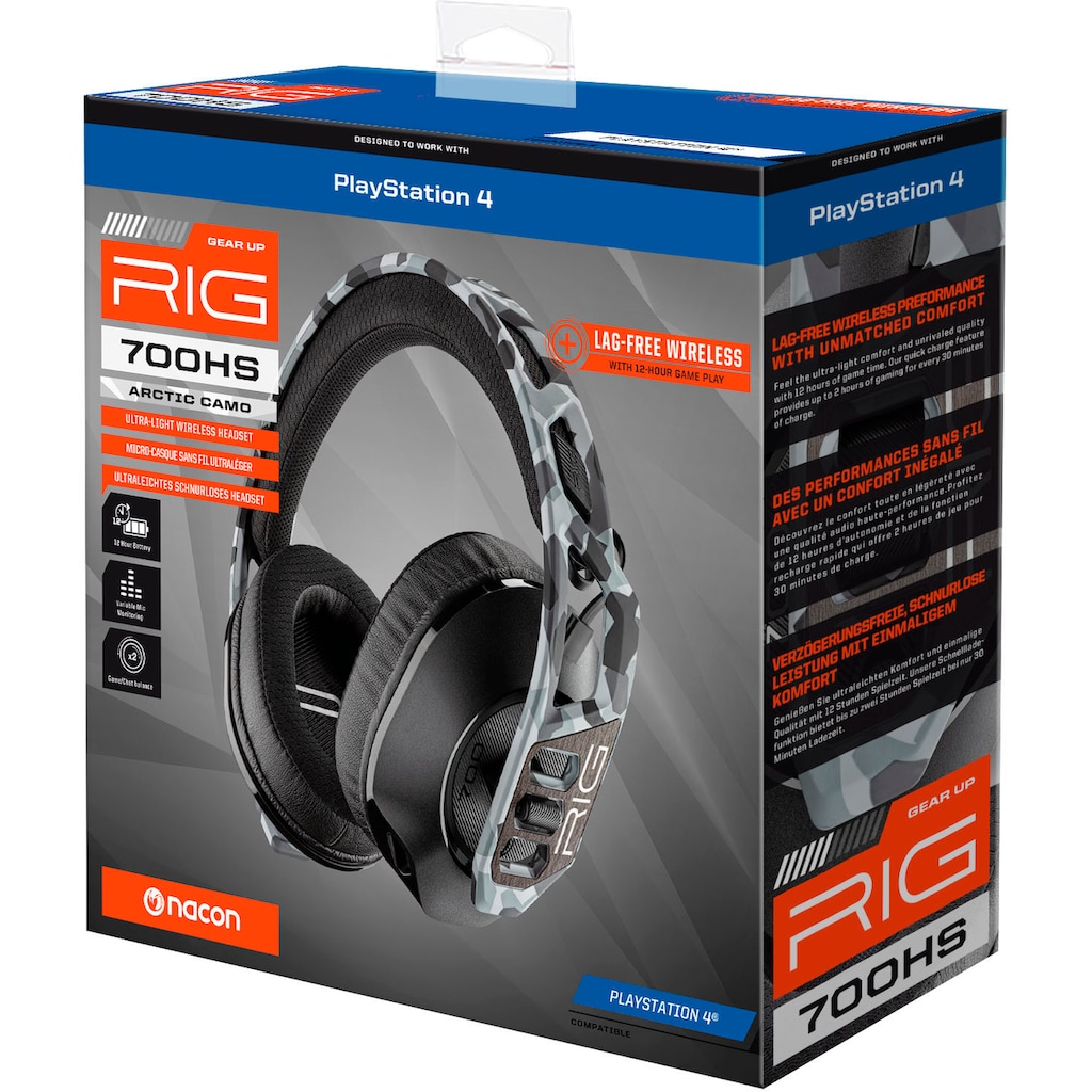 nacon Gaming-Headset »RIG 700HS ARTIC CAMO«, Geräuschisolierung-Mikrofon abnehmbar-Rauschunterdrückung