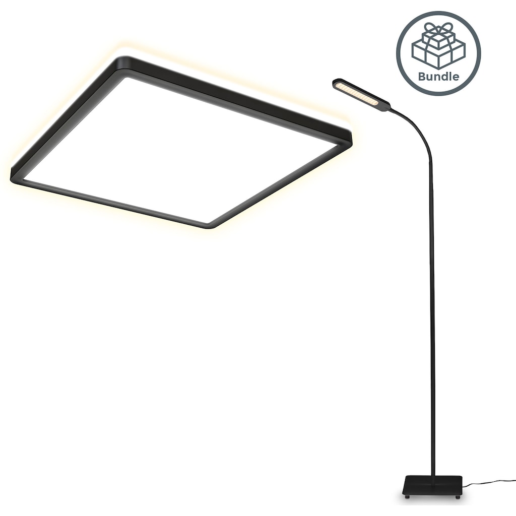 B.K.Licht Leuchten-Set, 2-teilig: LED Deckenleuchte + LED Stehlampe