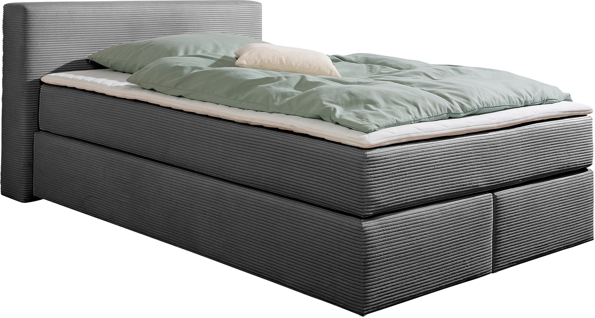 andas Boxspringbett "Åby", In Cord Bezug, wahlweise mit und ohne Matrazte e günstig online kaufen