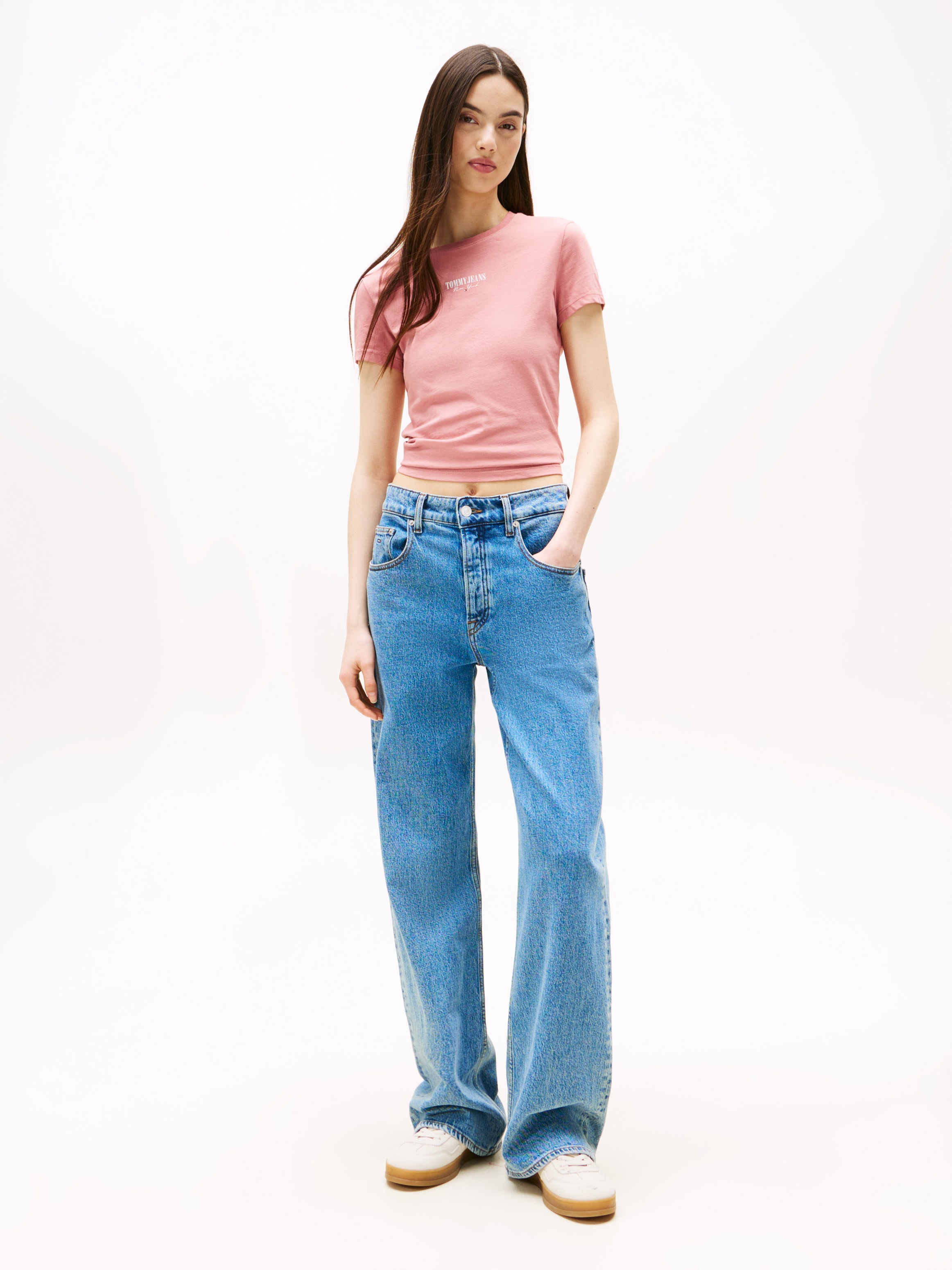 Tommy Jeans Kurzarmshirt "TJW SLIM ESSENTIAL LOGO2 TEE EXT" günstig online kaufen