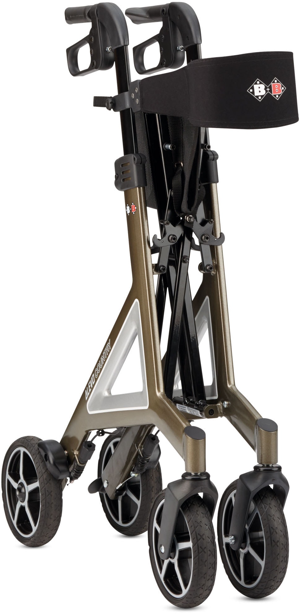 Bischoff & Bischoff Rollator »Alevo Country Rollator«, faltbar - für innen und außen, mit Profil-Bereifung, Sitzhöhe 58,5 cm
