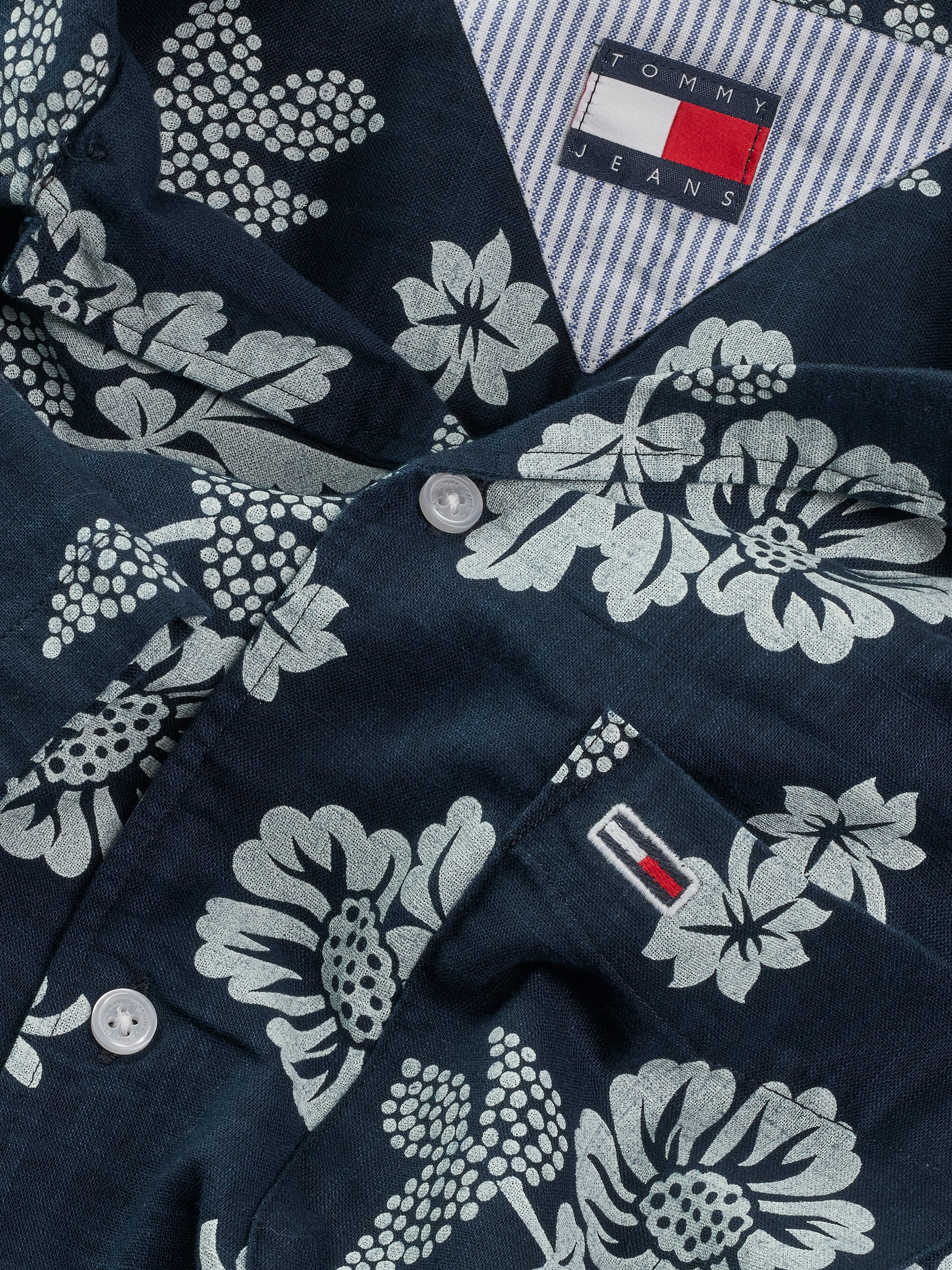 Tommy Jeans Kurzarmhemd »TJM REG SLUB AOP SS SHIRT EXT«