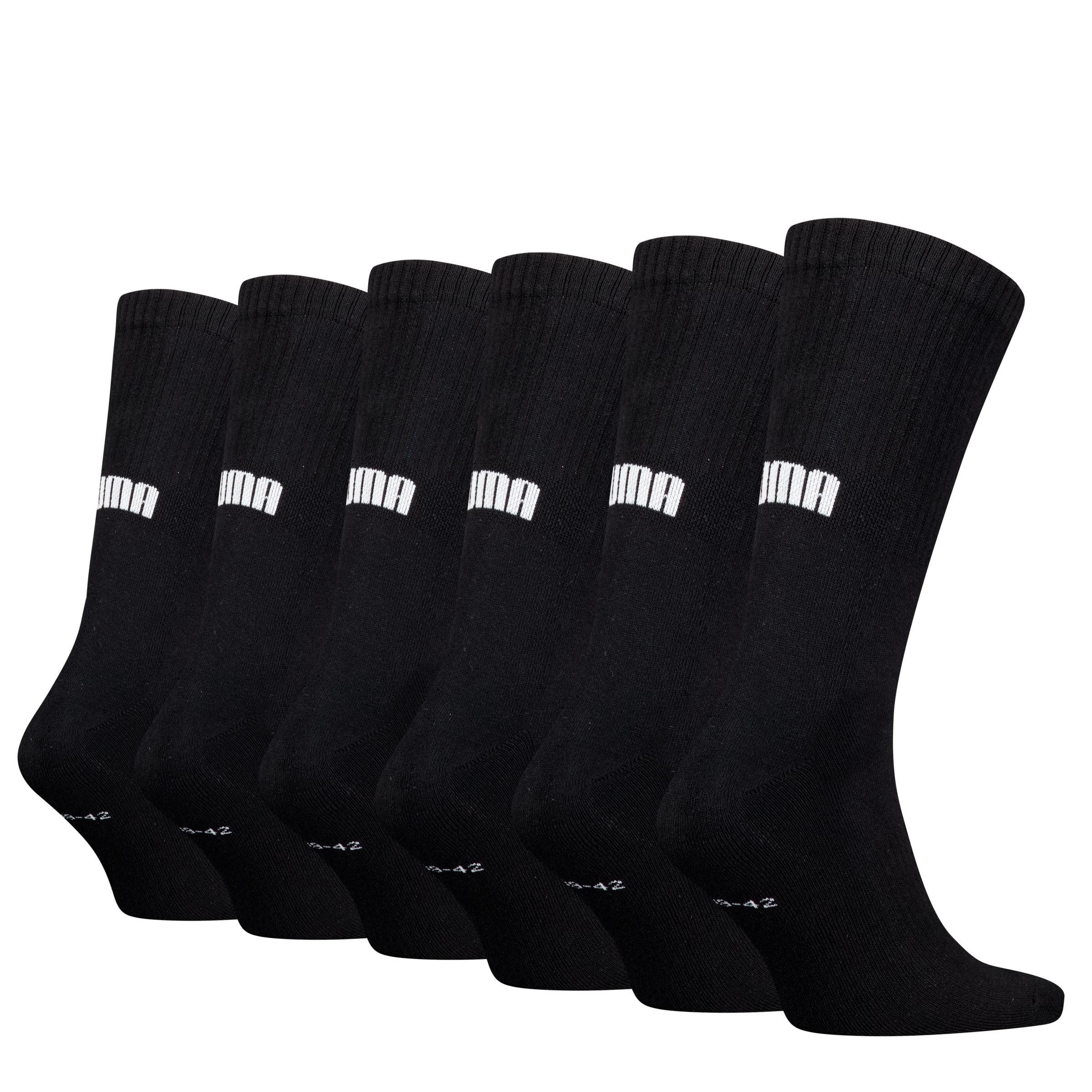 PUMA Socken »PUMA UNISEX CUSHIONED NEXT CREW 6P ECOM«, (6 Paar), mit Logoschriftzug an der Rückseite