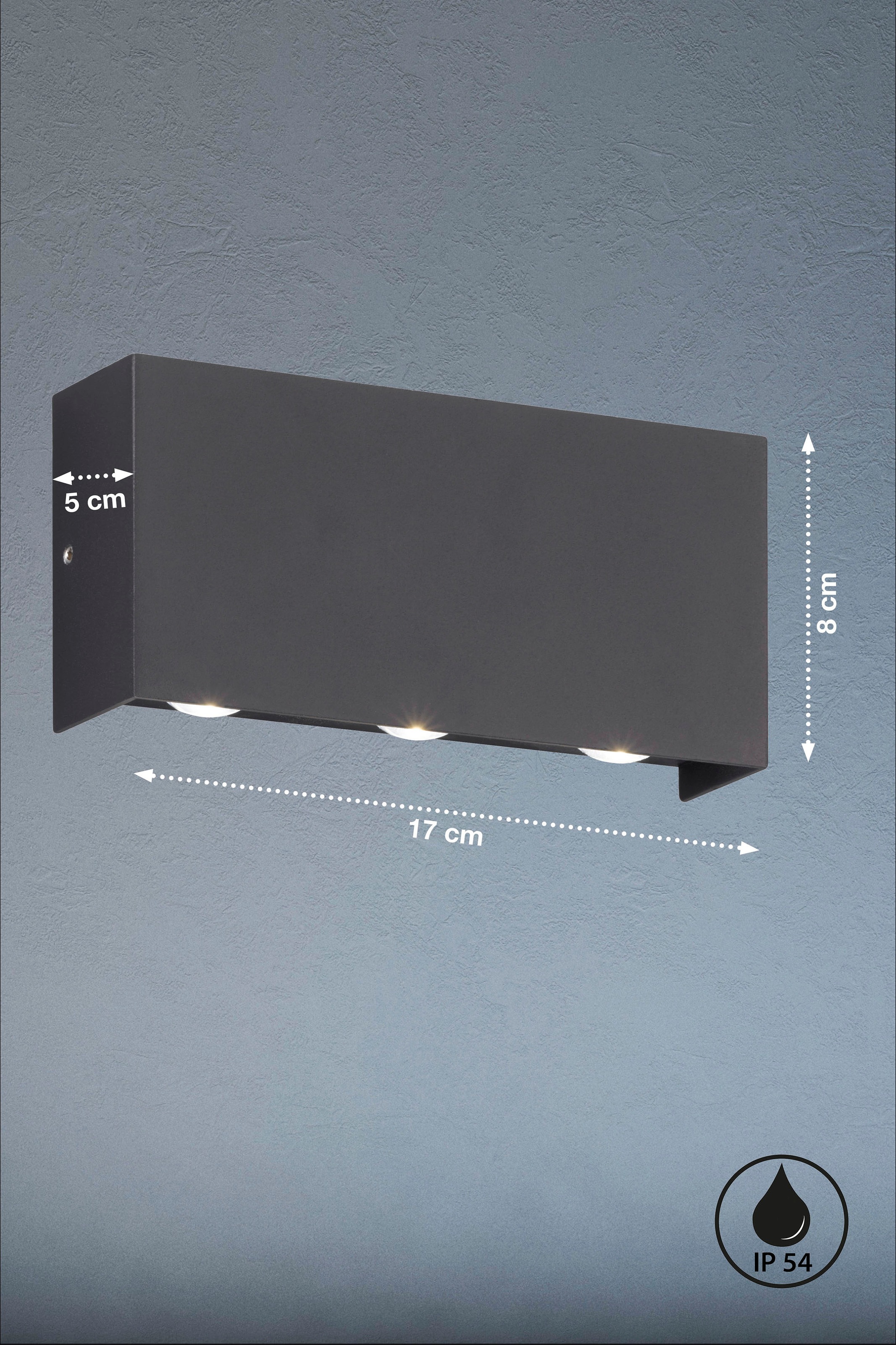 FISCHER & HONSEL LED Außen-Wandleuchte »Nairobi«, 3 flammig, Leuchtmittel LED-Modul | LED fest integriert