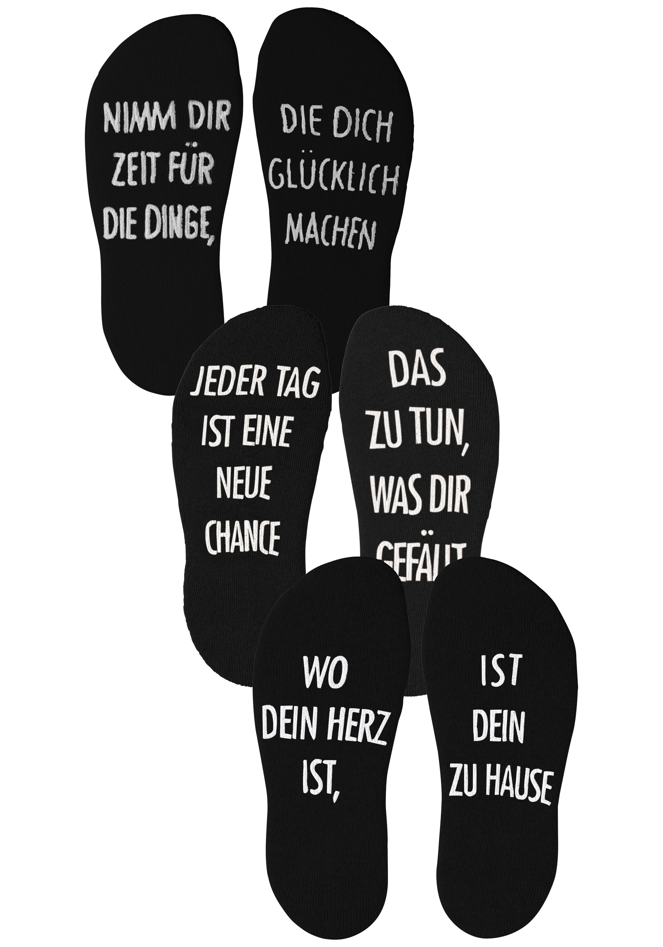 Arizona Kuschelsocken Packung, 3 Stk. tlg. mit Antirutsch in Form eines Spr günstig online kaufen