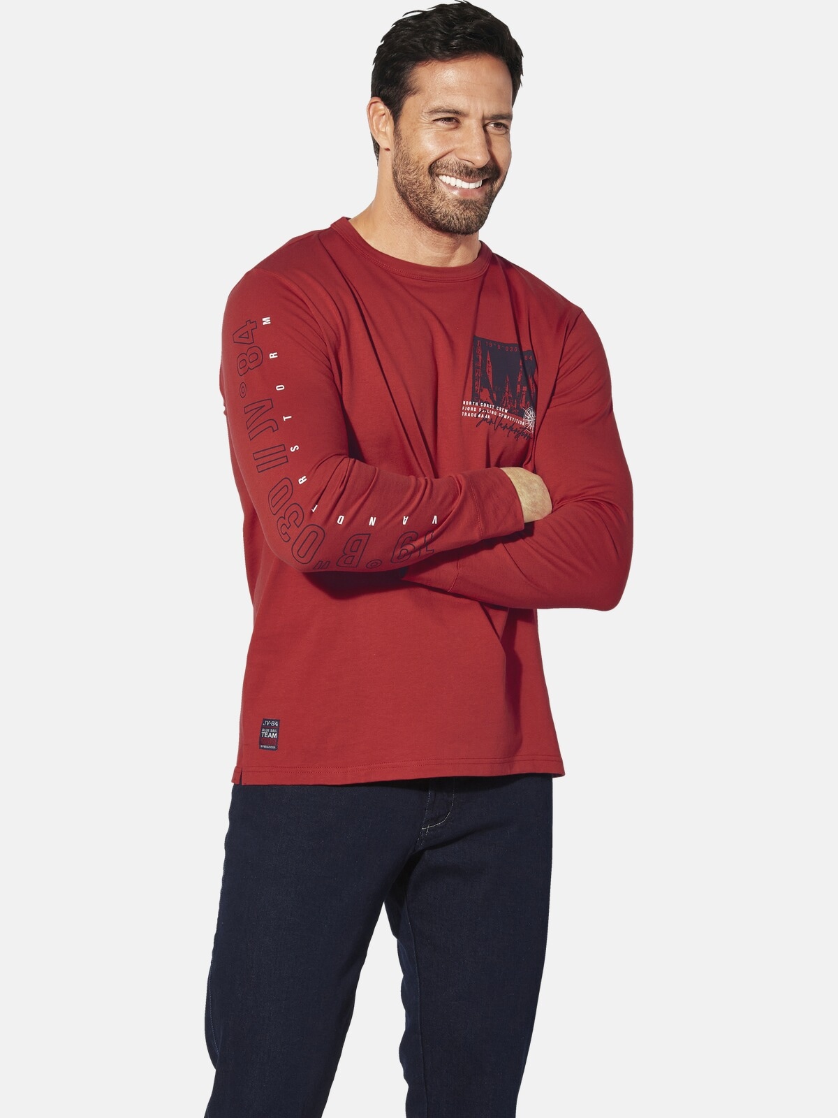 Jan Vanderstorm Langarm-Poloshirt "Langarmshirt WINHOLM" günstig online kaufen